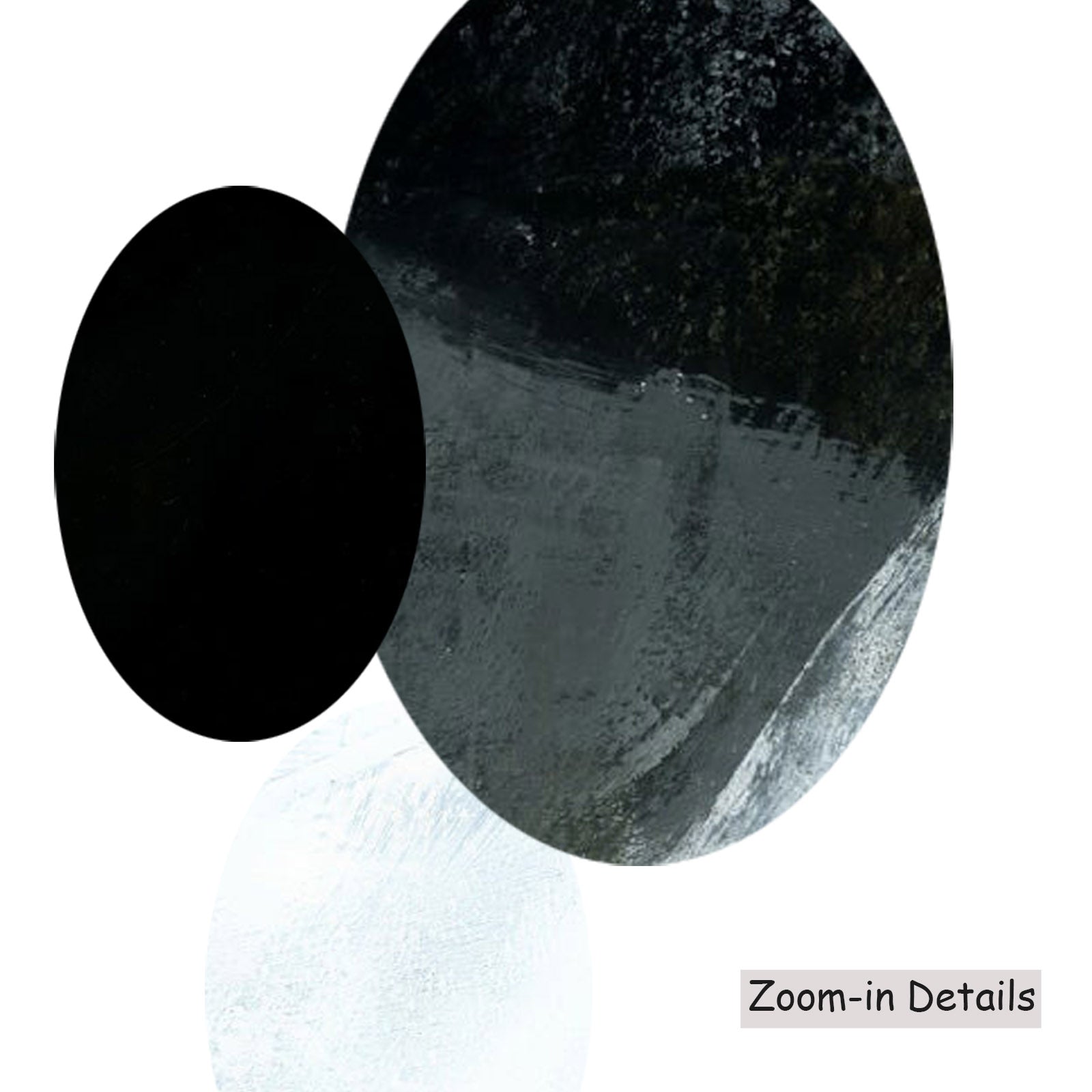 Monochrome Geometry II — canvas texture detail, large abstract wall art