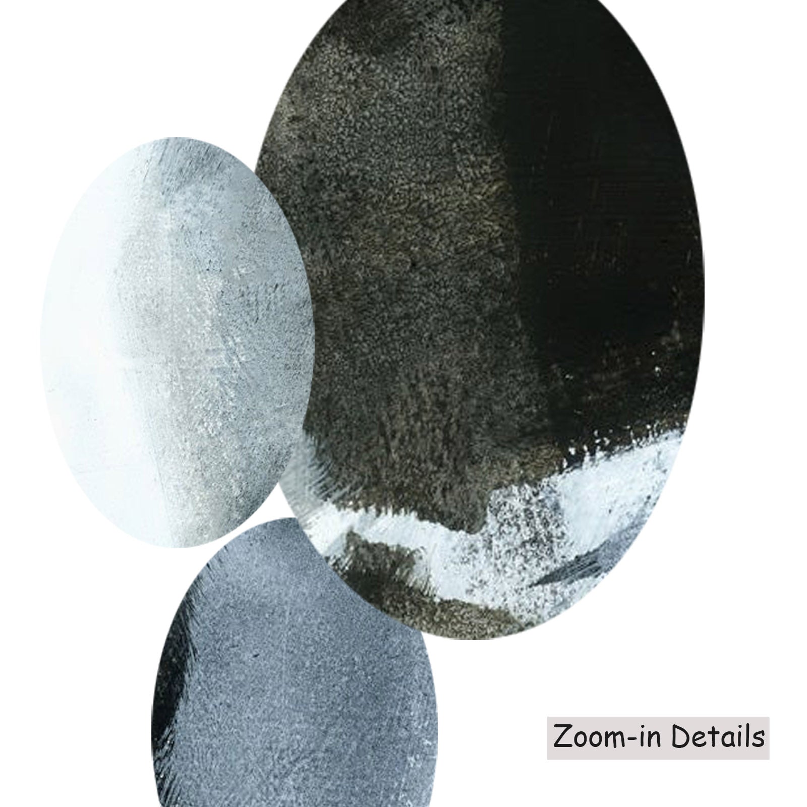 Monochrome Geometry III — canvas texture detail, large abstract wall art