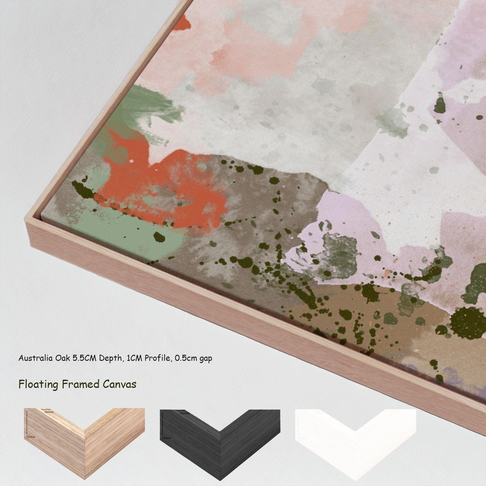 Japanese Garden I — oak floating frame options, large canvas print