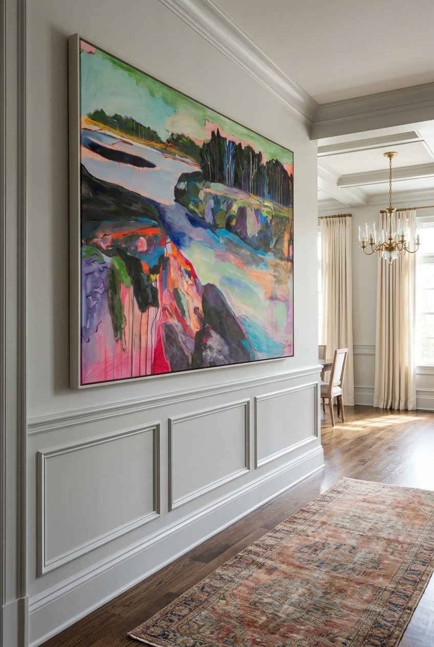 Large pink and purple Landscape canvas print of Rebellion by Summer Jiang