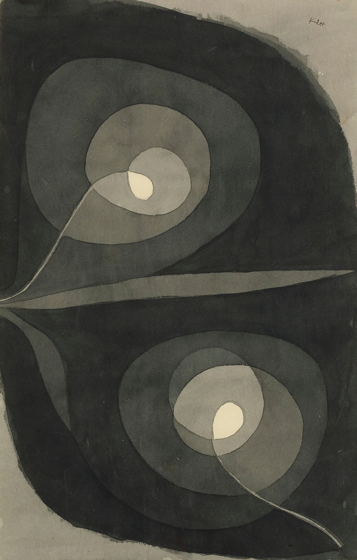 Spiral Screw Flowers III — Tall Abstract Botanical canvas wall art by Paul Klee