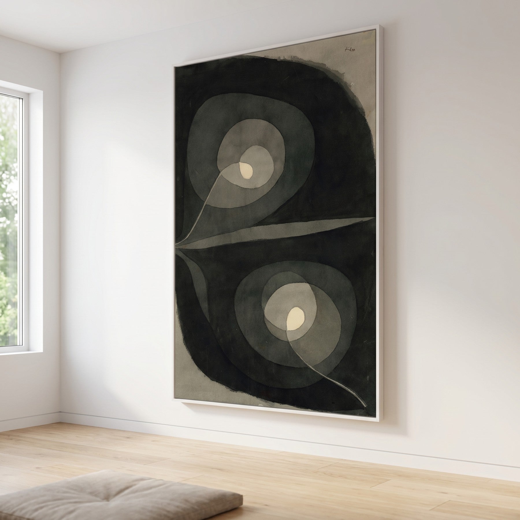 Spiral Screw Flowers III Botanical canvas wall art shown in a styled room by Paul Klee
