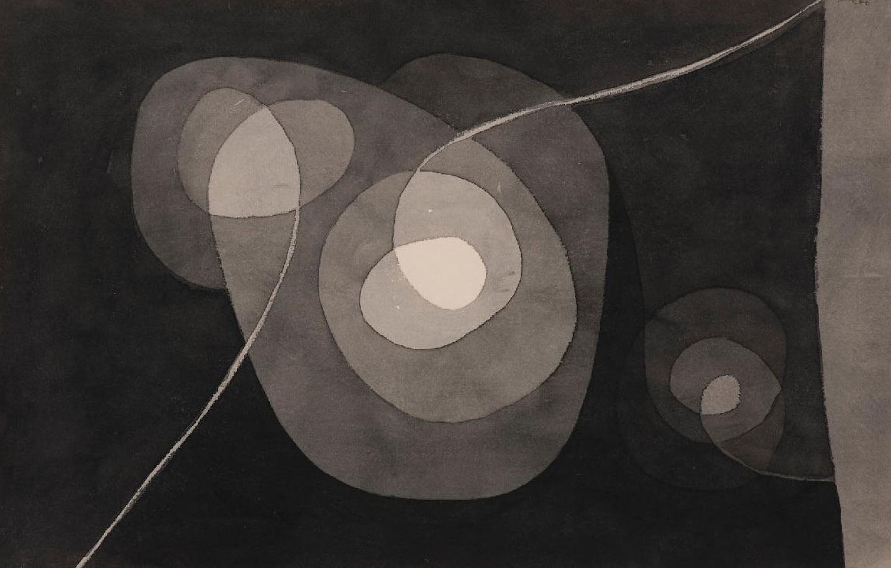 Spiral Screw Flowers II — Abstract Botanical canvas wall art by Paul Klee