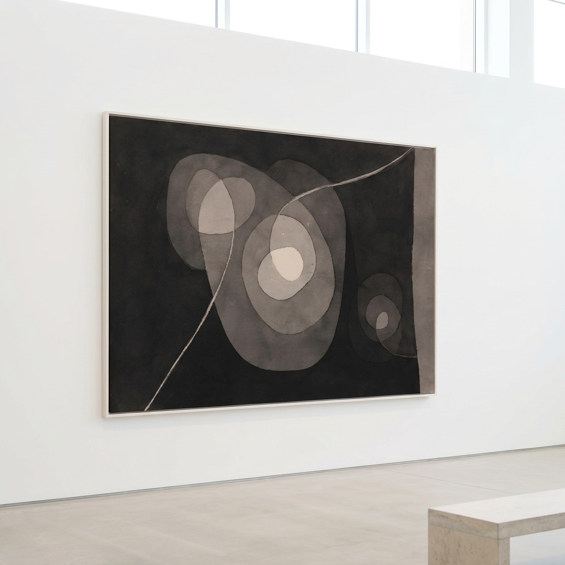 Spiral Screw Flowers II Abstract Botanical canvas wall art framed and hung on a wall by Paul Klee