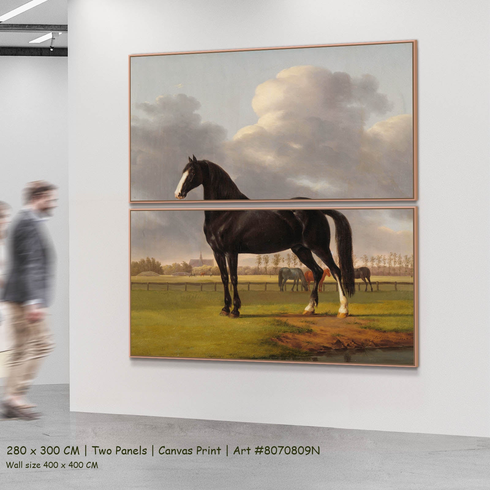 Adriaan van der Hoop's Trotter "De Vlugge" Equestrian two-panel canvas wall art set, 280 × 300 cm
