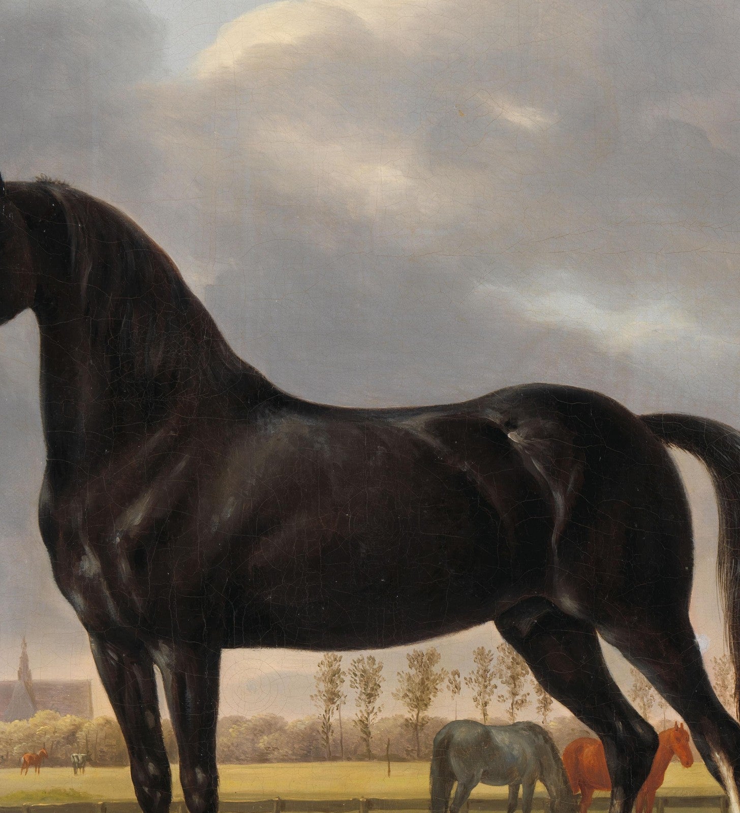 Adriaan van der Hoop's Trotter "De Vlugge" canvas — close-up detail of the framed canvas print