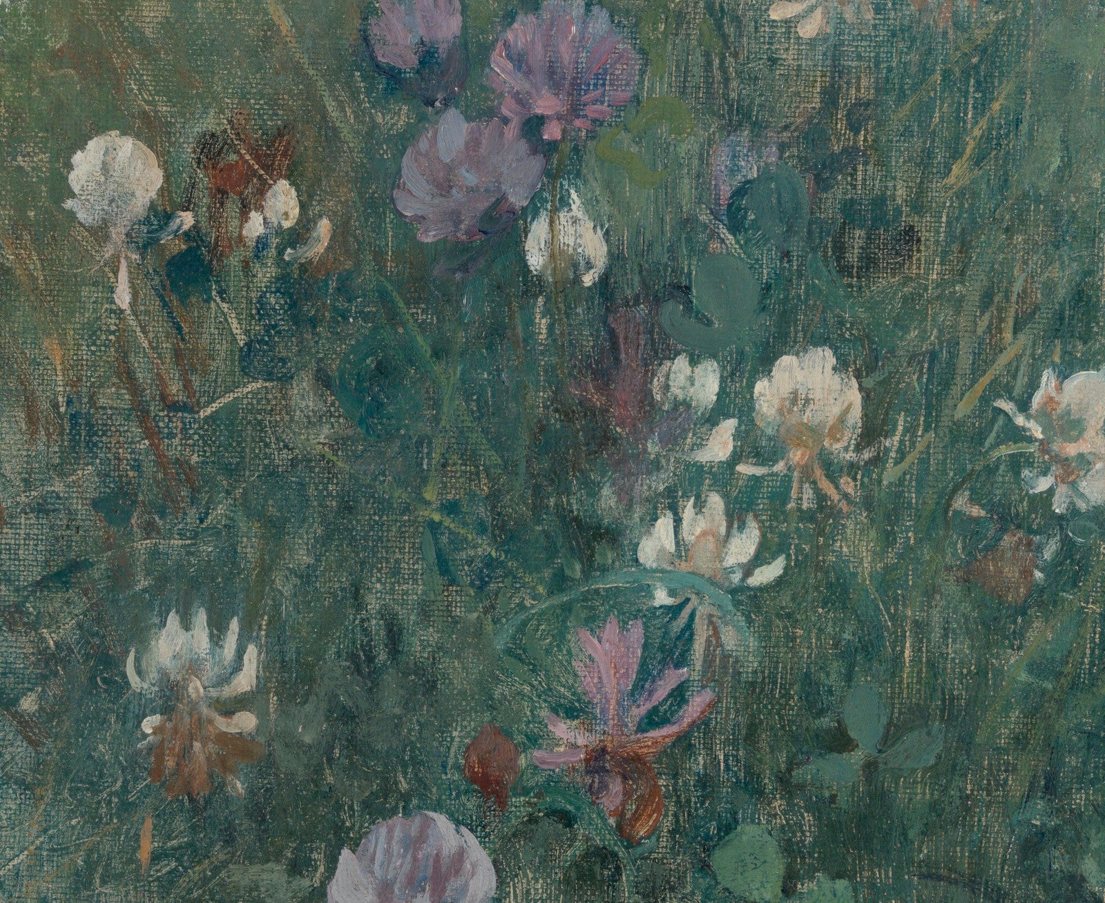 Blooming Clover canvas — close-up detail of the framed canvas print