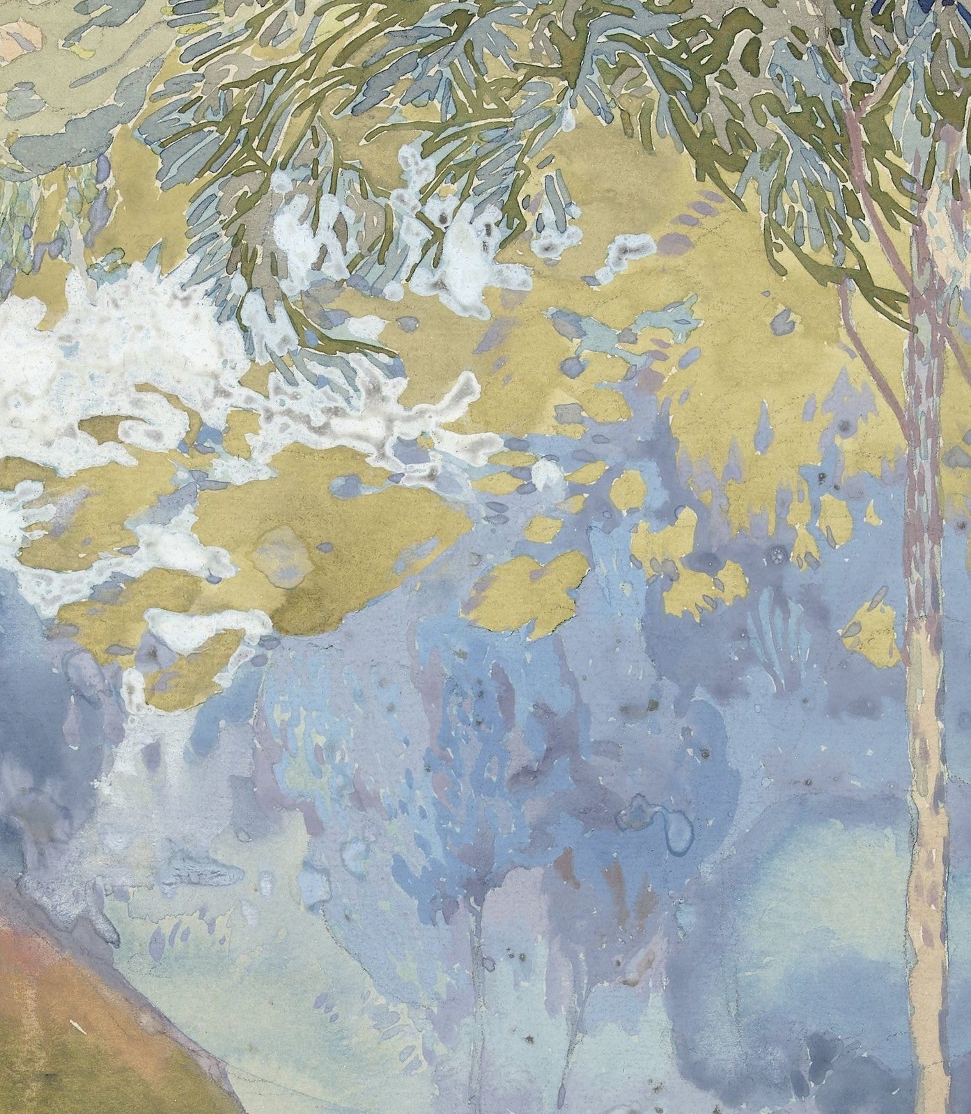 Wooded Landscape canvas — close-up detail of the framed canvas print