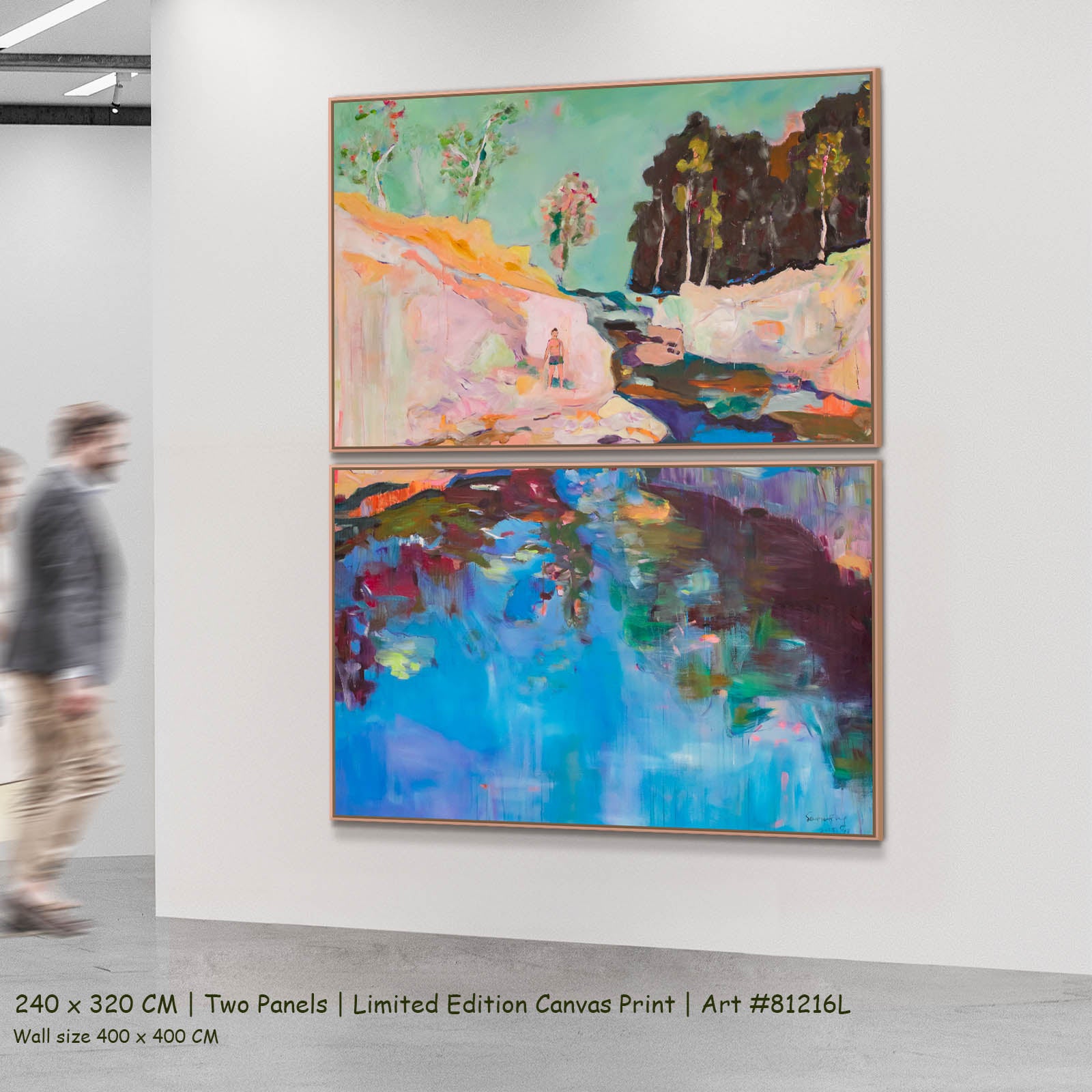 Find a Way Abstract two-panel canvas wall art set, 240 × 320 cm