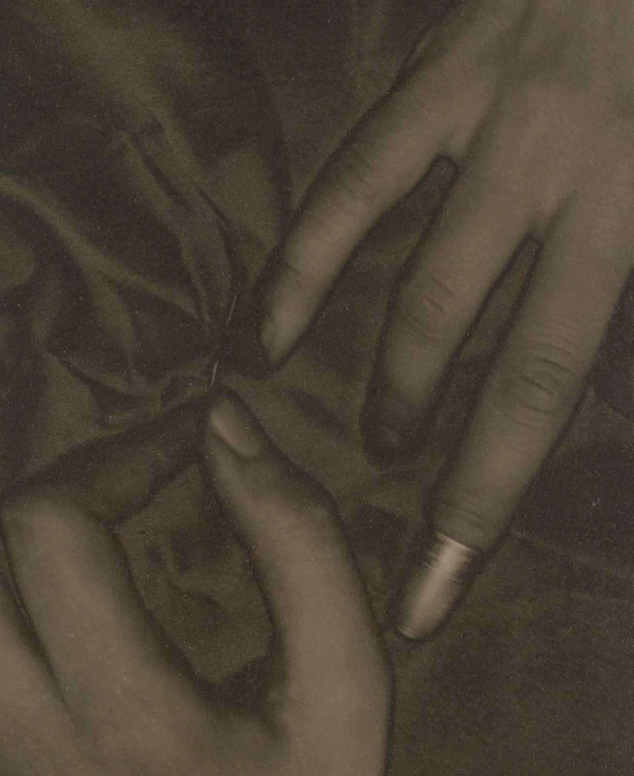 Georgia O'Keeffe — Hands and Thimble canvas — close-up detail of the framed canvas print
