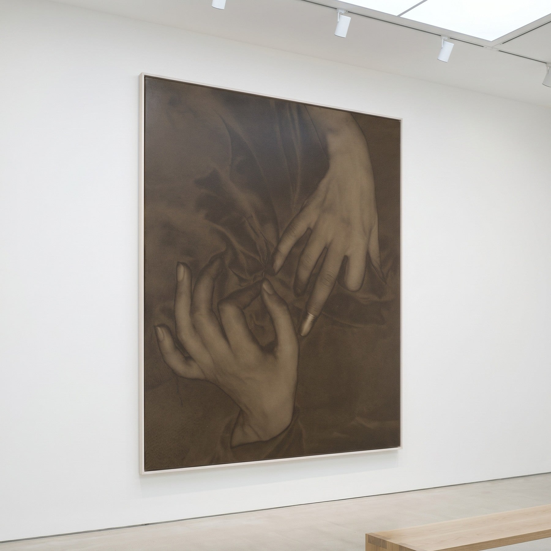 Georgia O'Keeffe — Hands and Thimble Tall Portrait Photography canvas wall art framed and hung on a wall by Alfred Stieglitz
