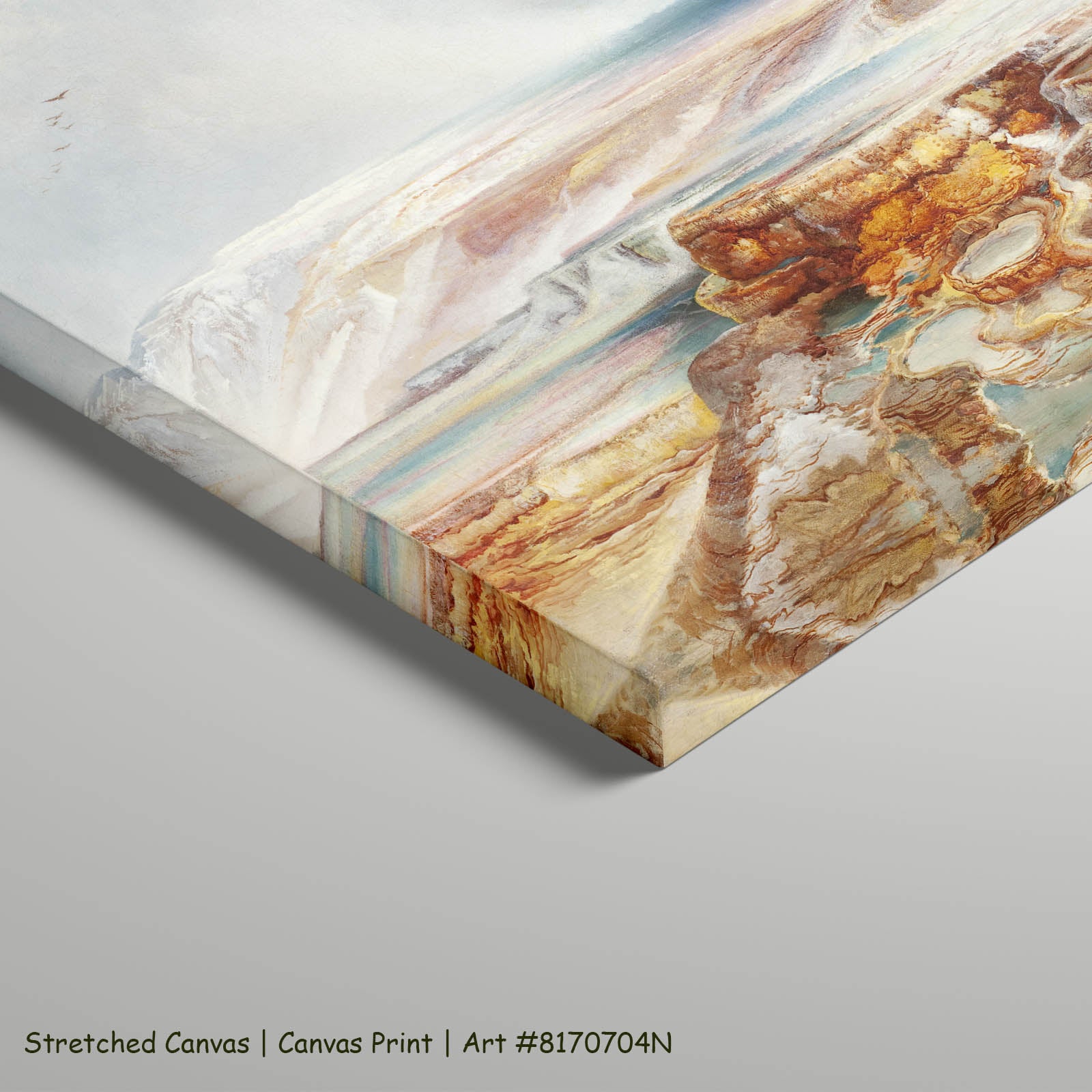 Hot Springs of the Yellowstone Landscape art on stretched canvas