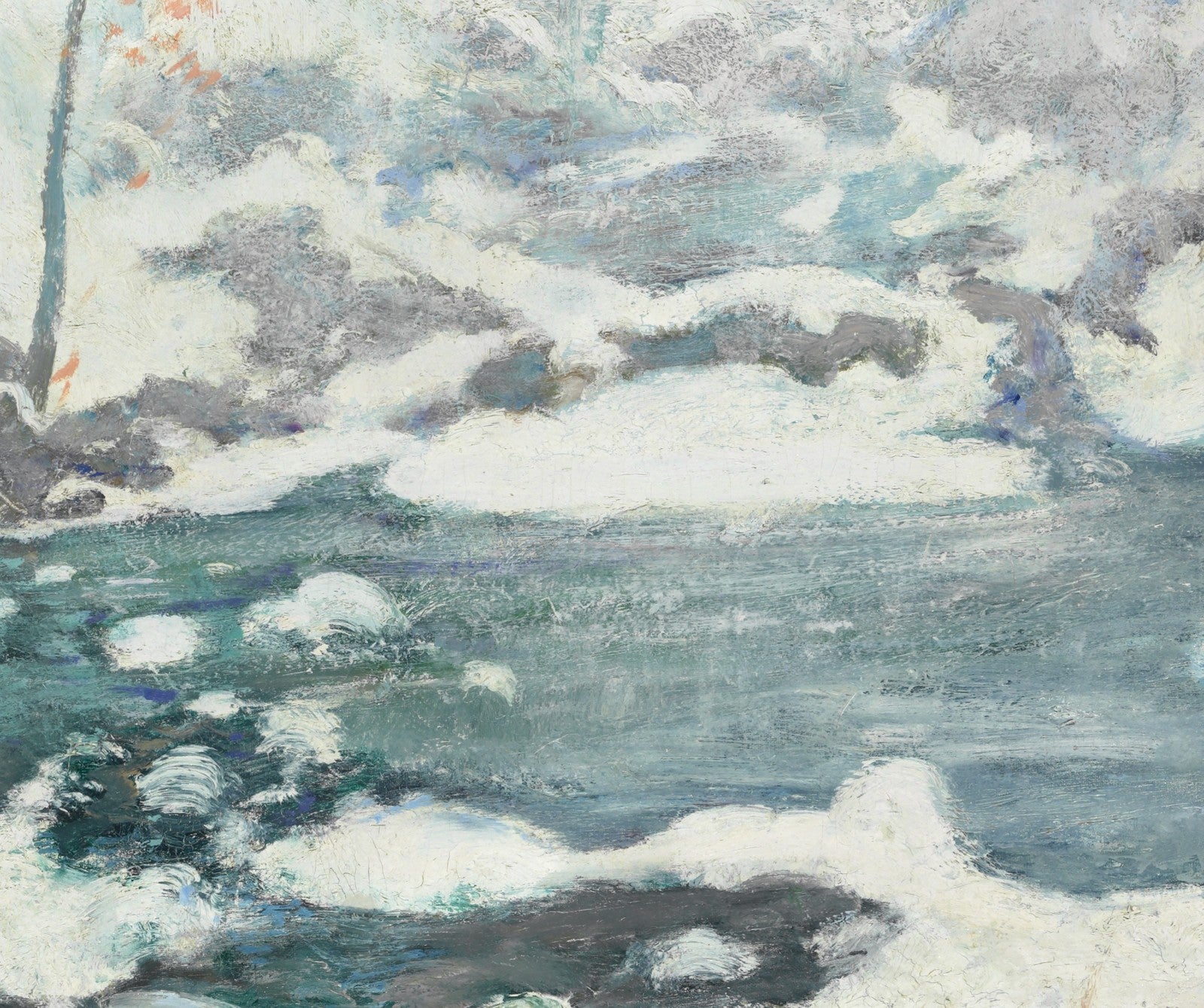 Icebound canvas — close-up detail of the framed canvas print