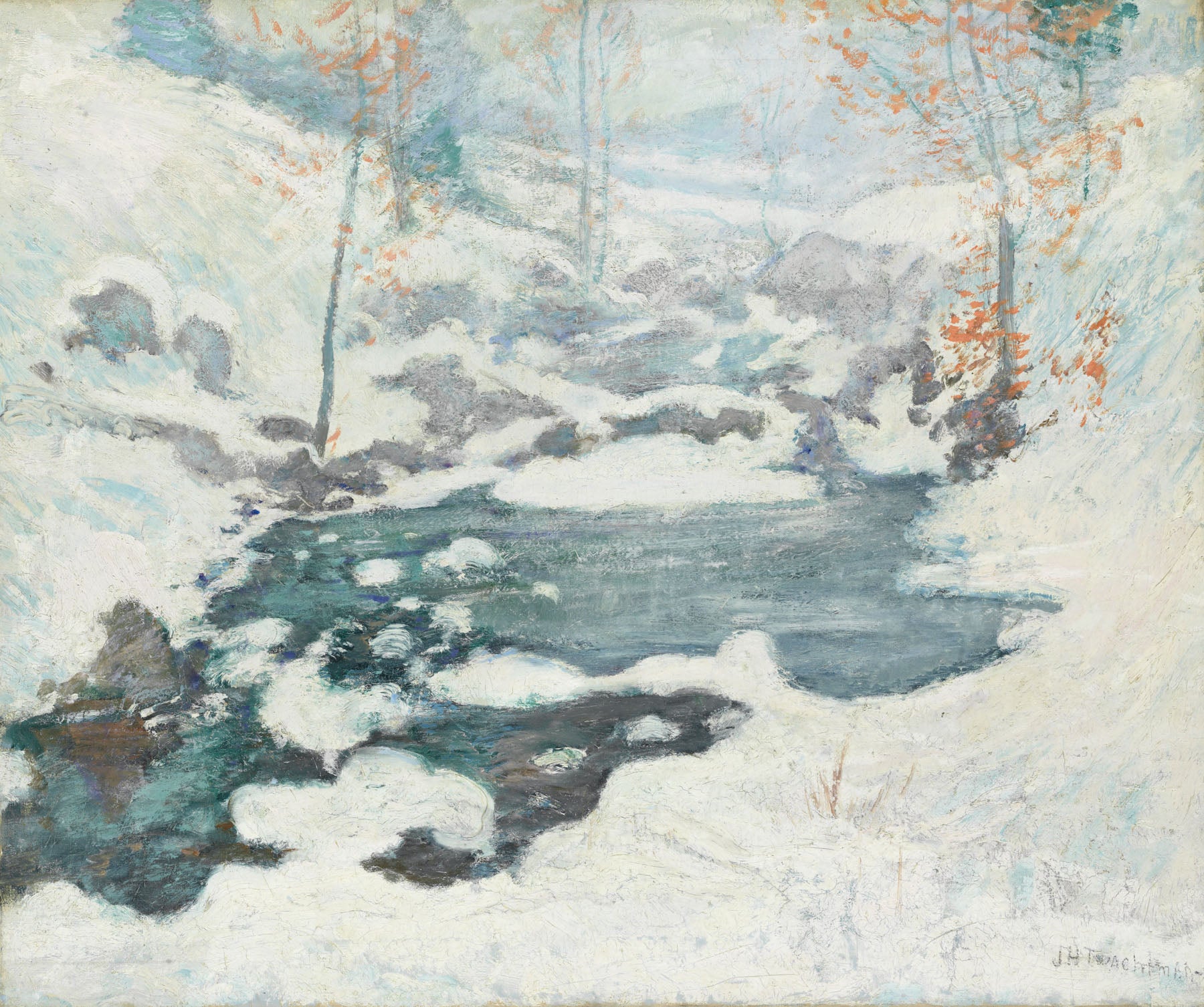 Icebound — Large Winter Landscape canvas wall art by John Henry Twachtman