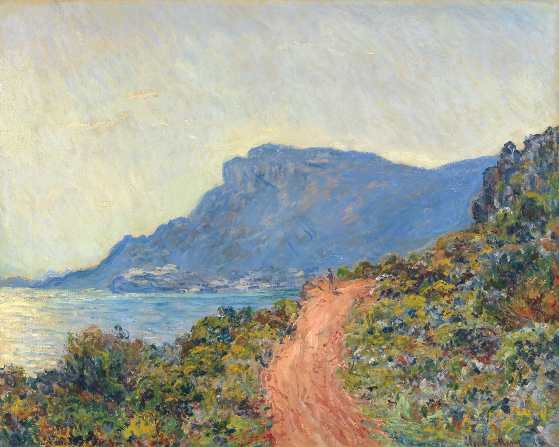 La Corniche near Monaco — Large Coastal canvas wall art by Claude Monet