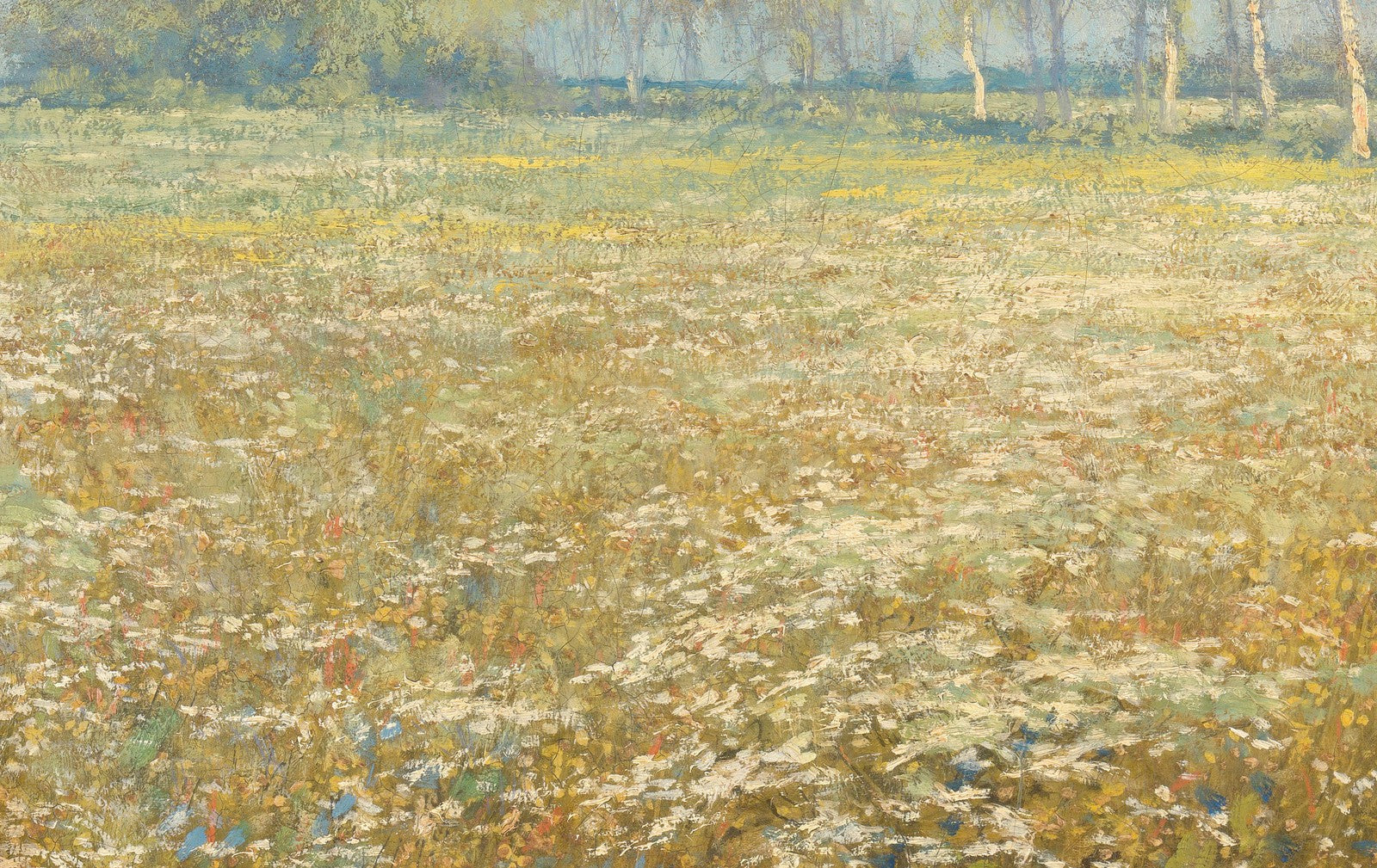 Meadow in Bloom canvas — close-up detail of the framed canvas print
