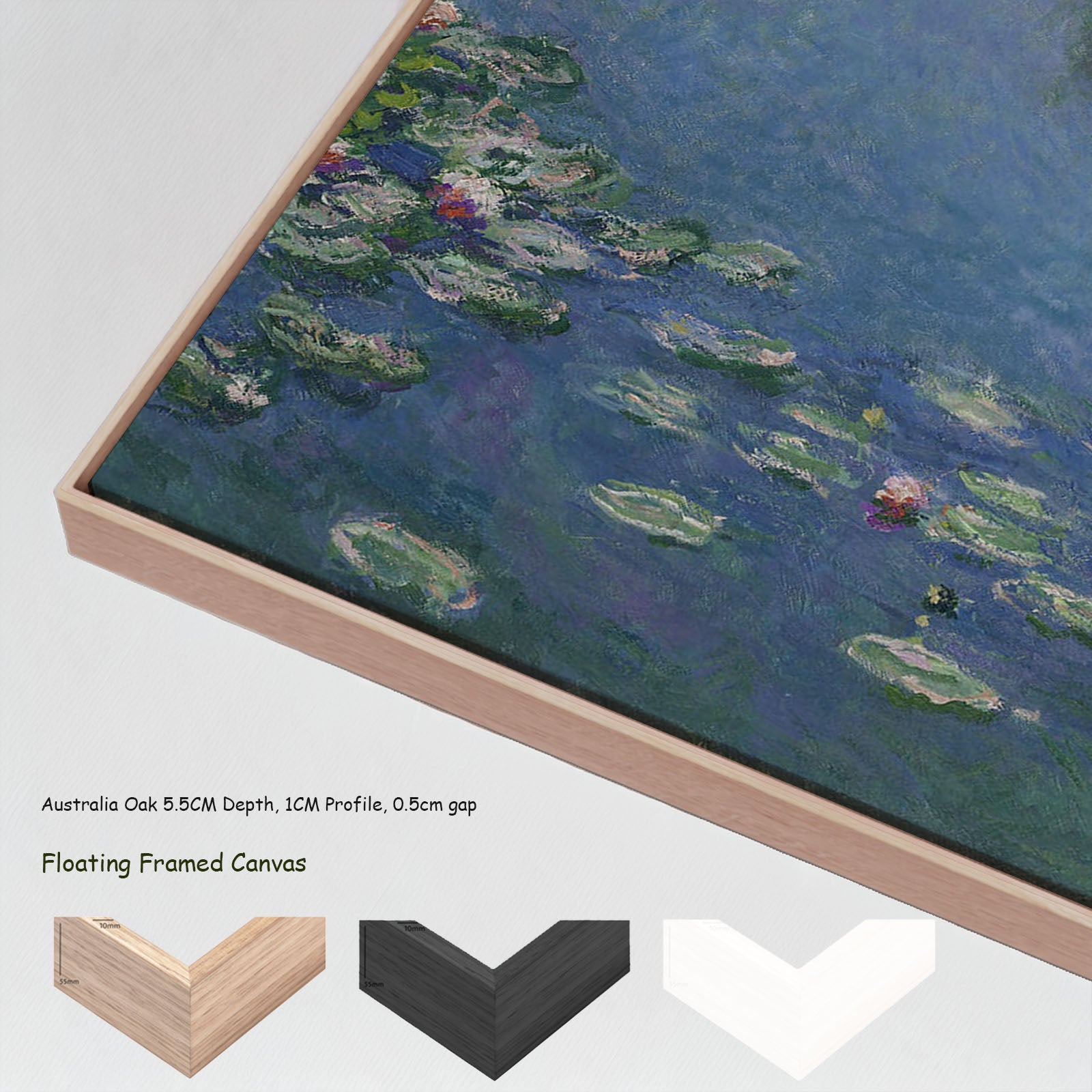 822N — floating frames mockup, large canvas print