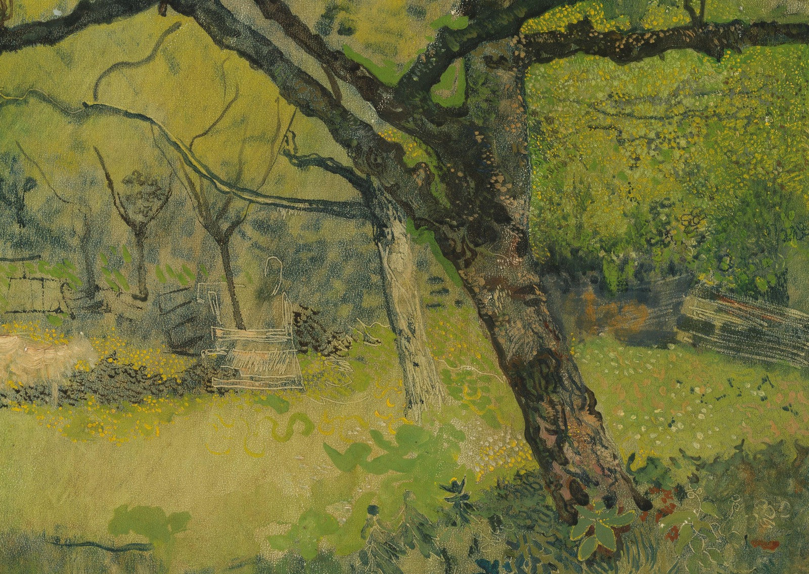 Orchard at Eemnes canvas — close-up detail of the framed canvas print