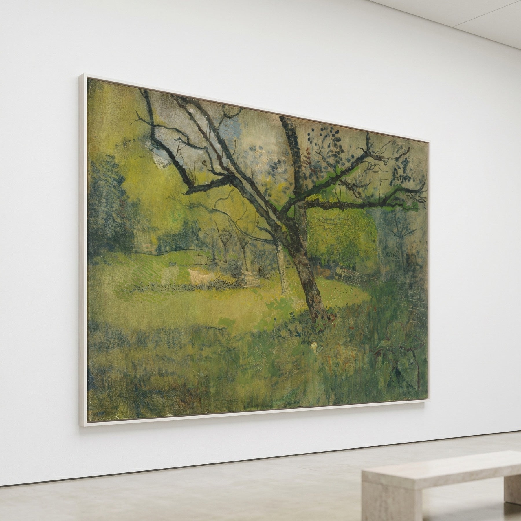 Orchard at Eemnes Large Landscape canvas wall art framed and hung on a wall by Richard Nicolaus Roland Holst