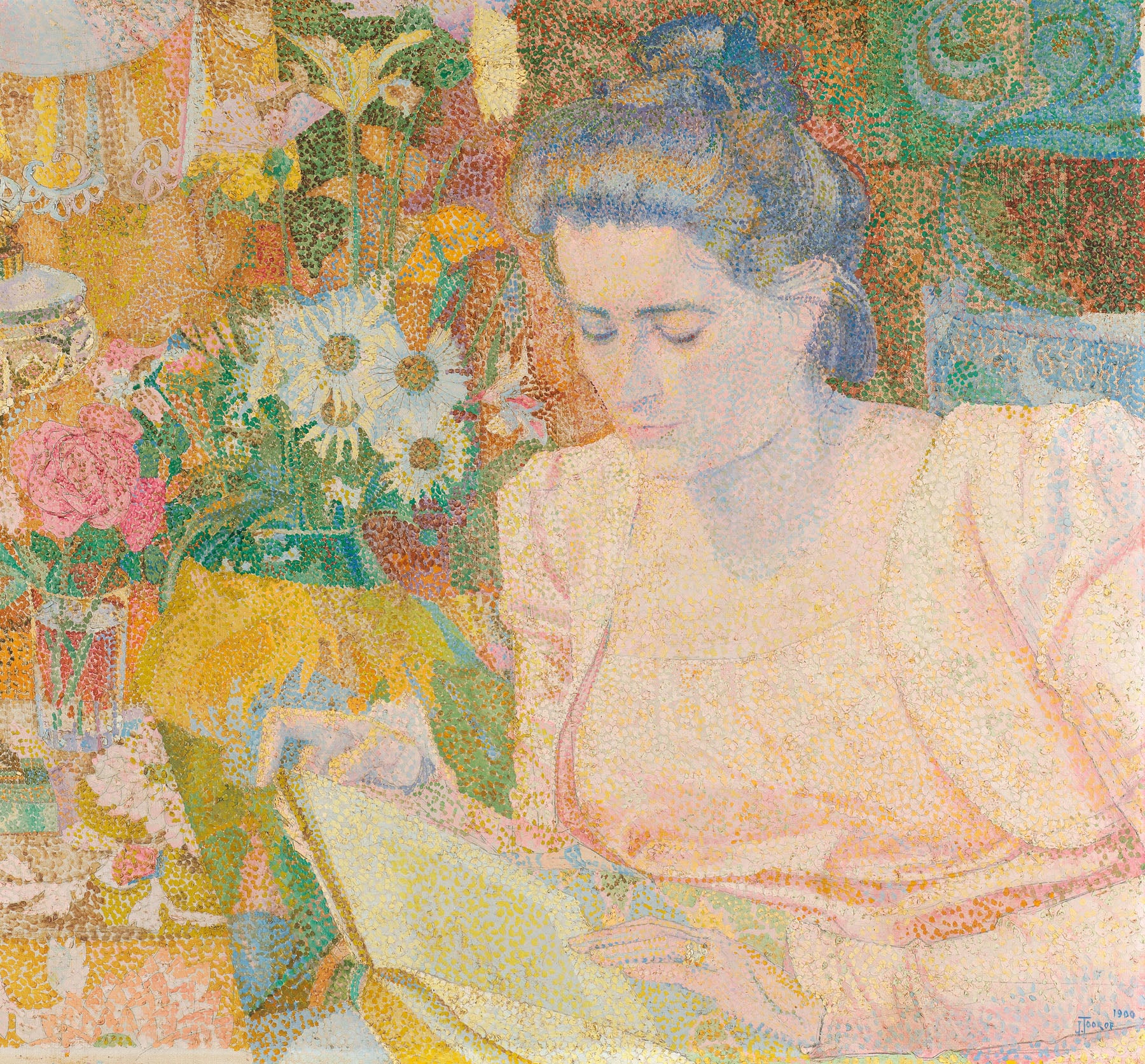 Portrait of Marie Jeanette de Lange — Symbolist Portrait canvas wall art by Jan Toorop