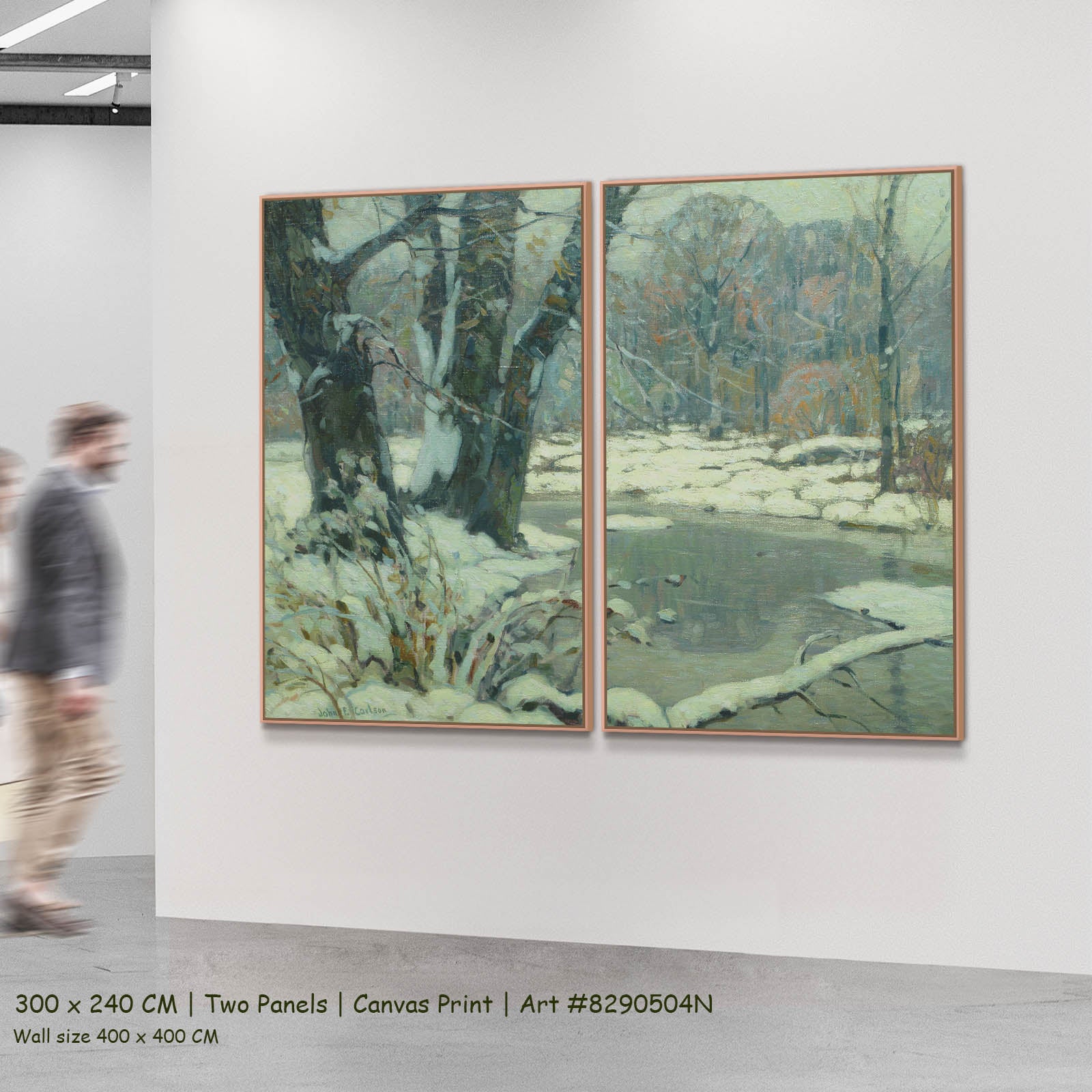 Silvered Brook Landscape two-panel canvas wall art set, 300 × 240 cm