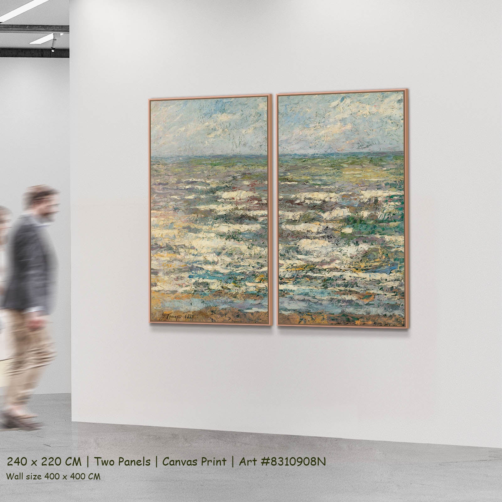 The Sea Seascape two-panel canvas wall art set, 240 × 220 cm