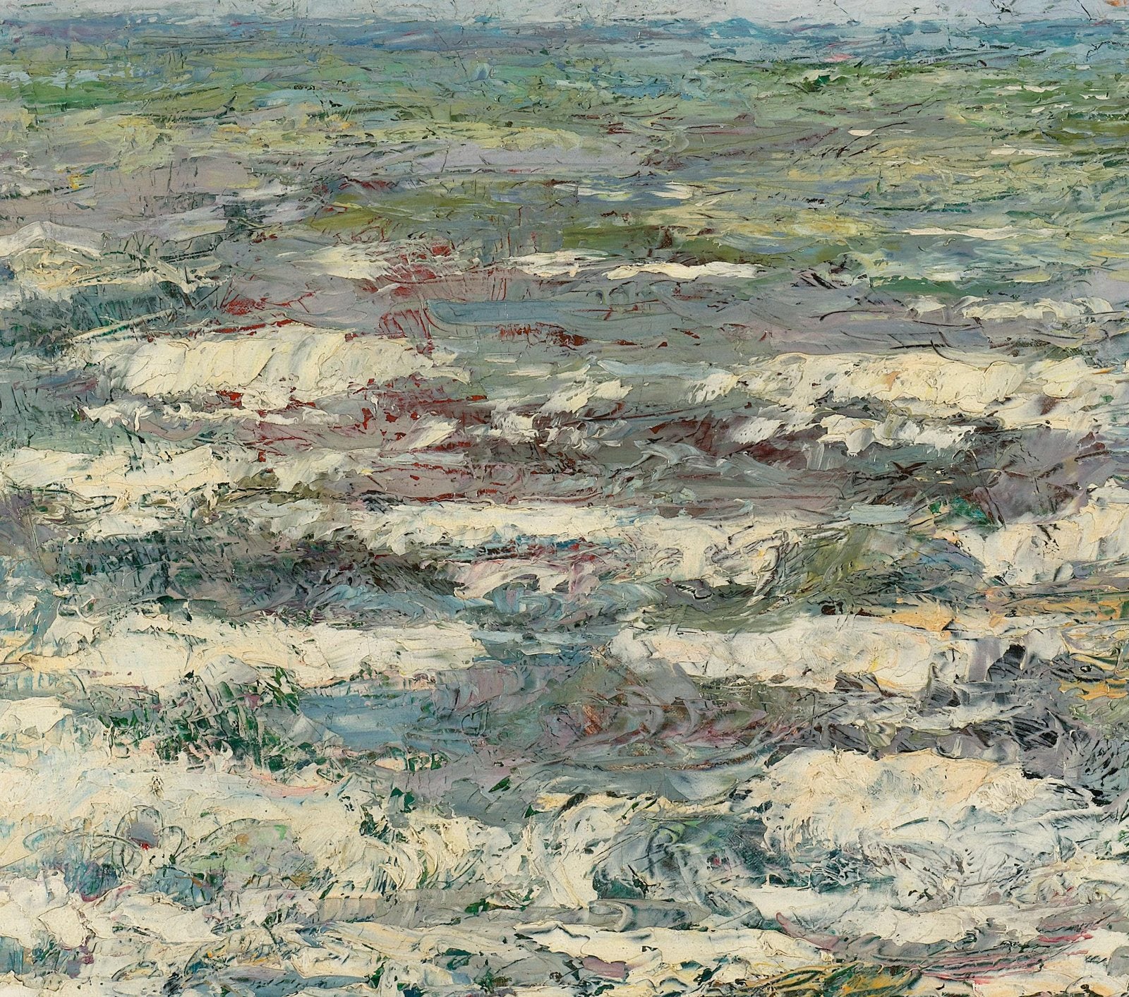 The Sea canvas — close-up detail of the framed canvas print