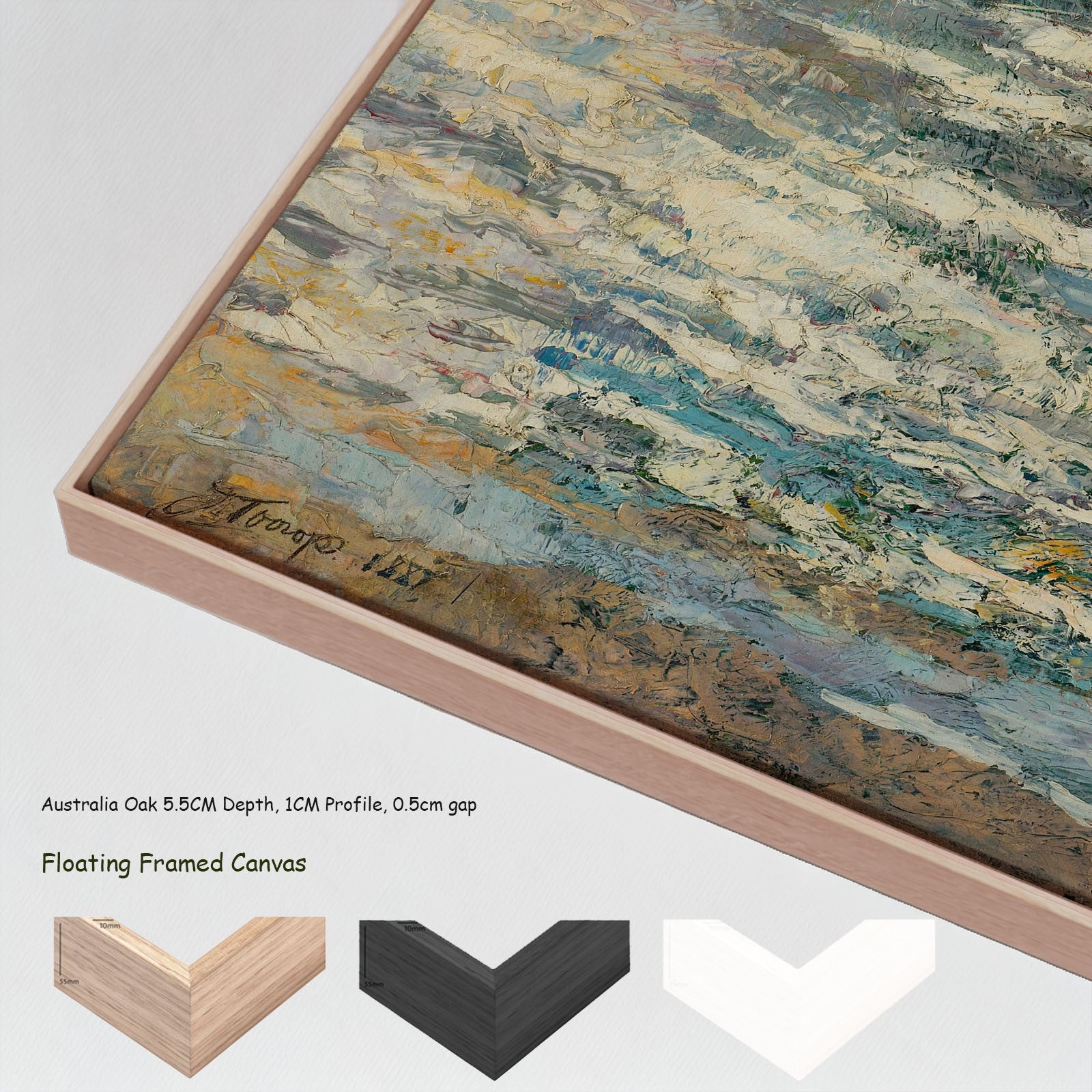 The Sea canvas wall art with floating frame options