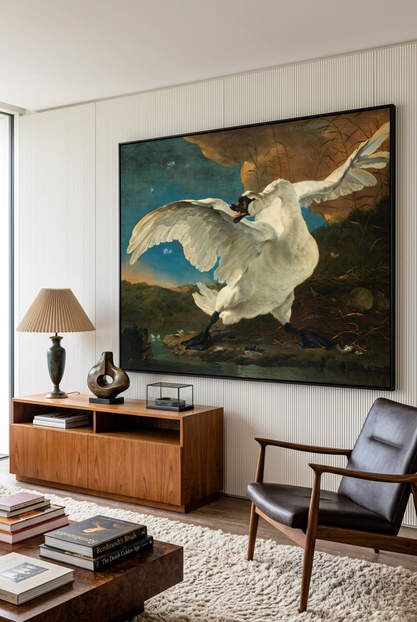 Jan Asselijn by Jan Asselijn — large brown and aqua canvas art displayed on a wall