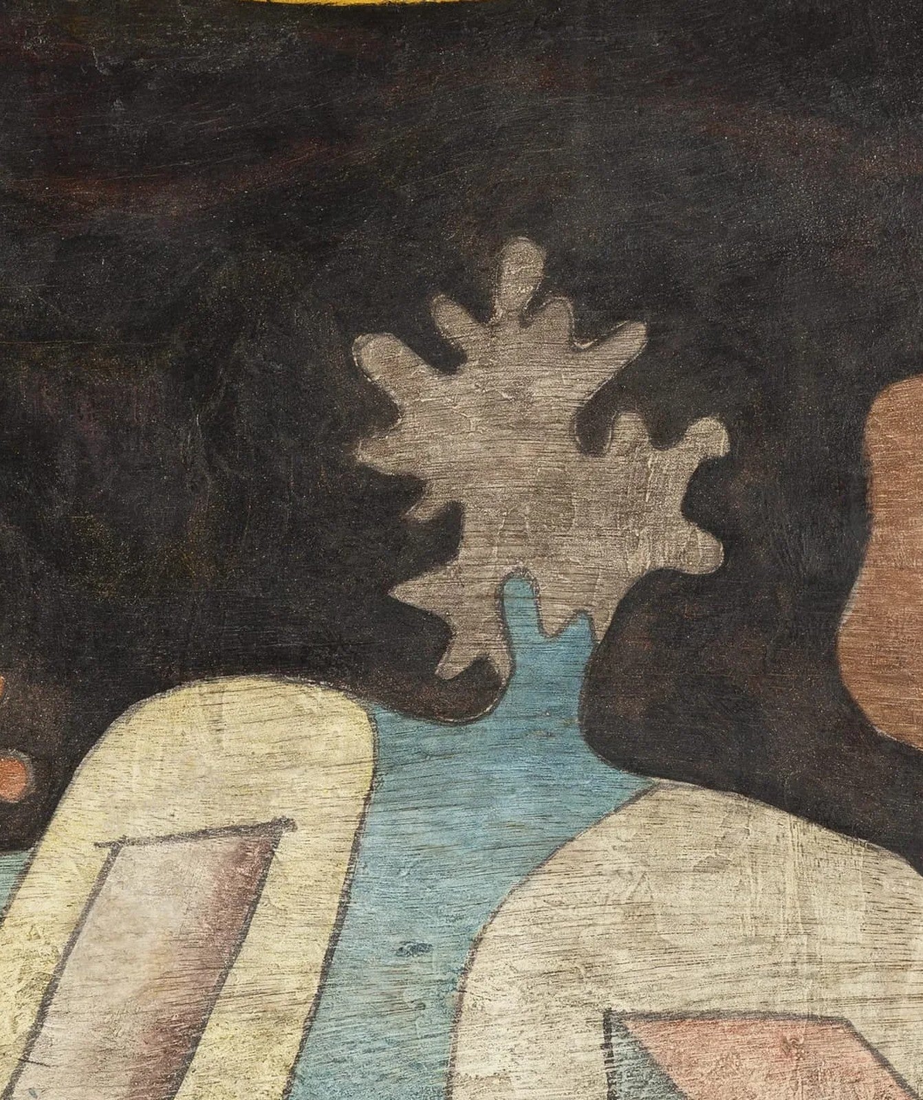 Untitled (Sun-Eye over Landscape) canvas — close-up detail of the framed canvas print