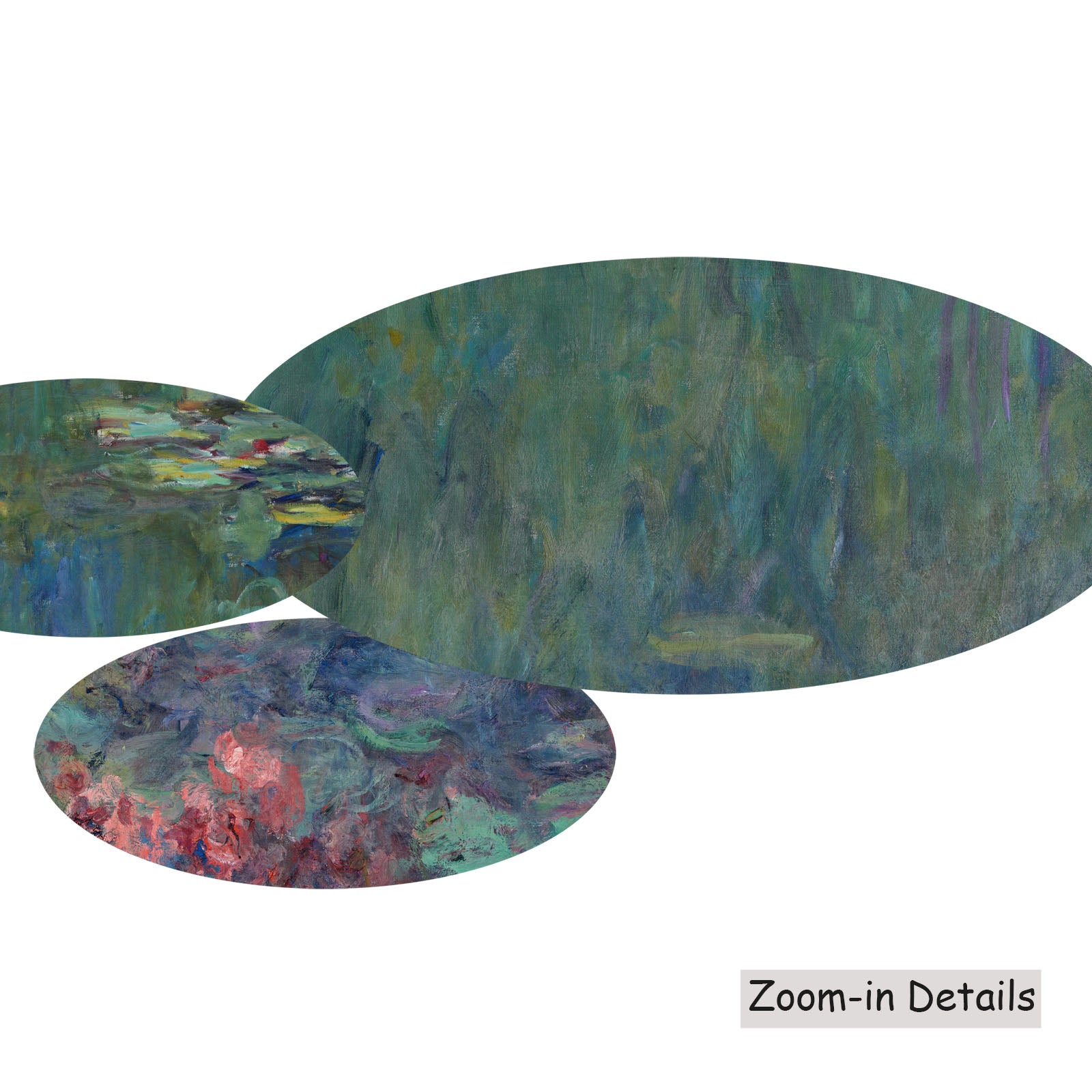 Water Lilies (Panoramic) canvas — close-up detail of the framed canvas print