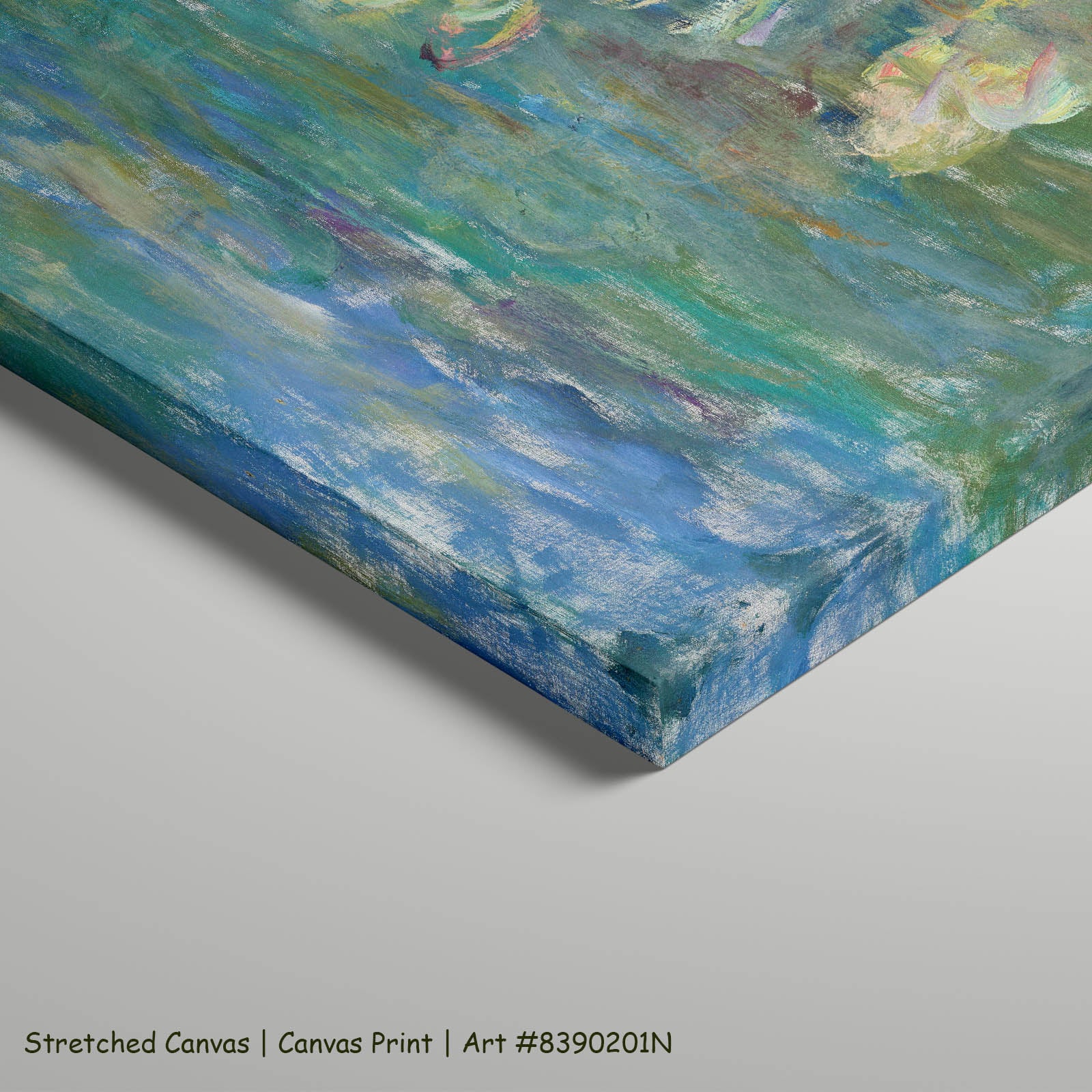 Water Lilies (Panoramic) Floral art on stretched canvas