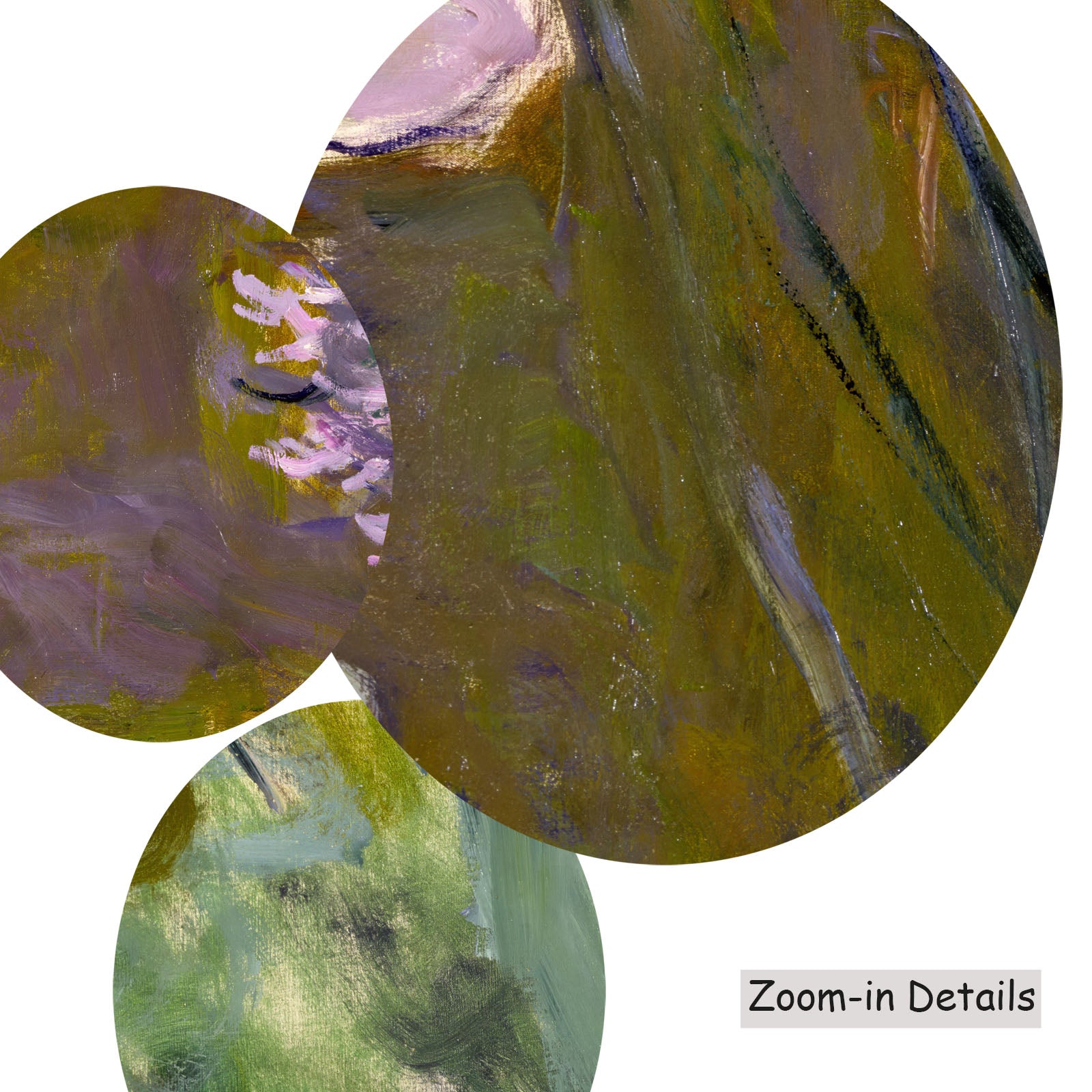 Water Lilies and Agapanthus canvas — close-up detail of the framed canvas print
