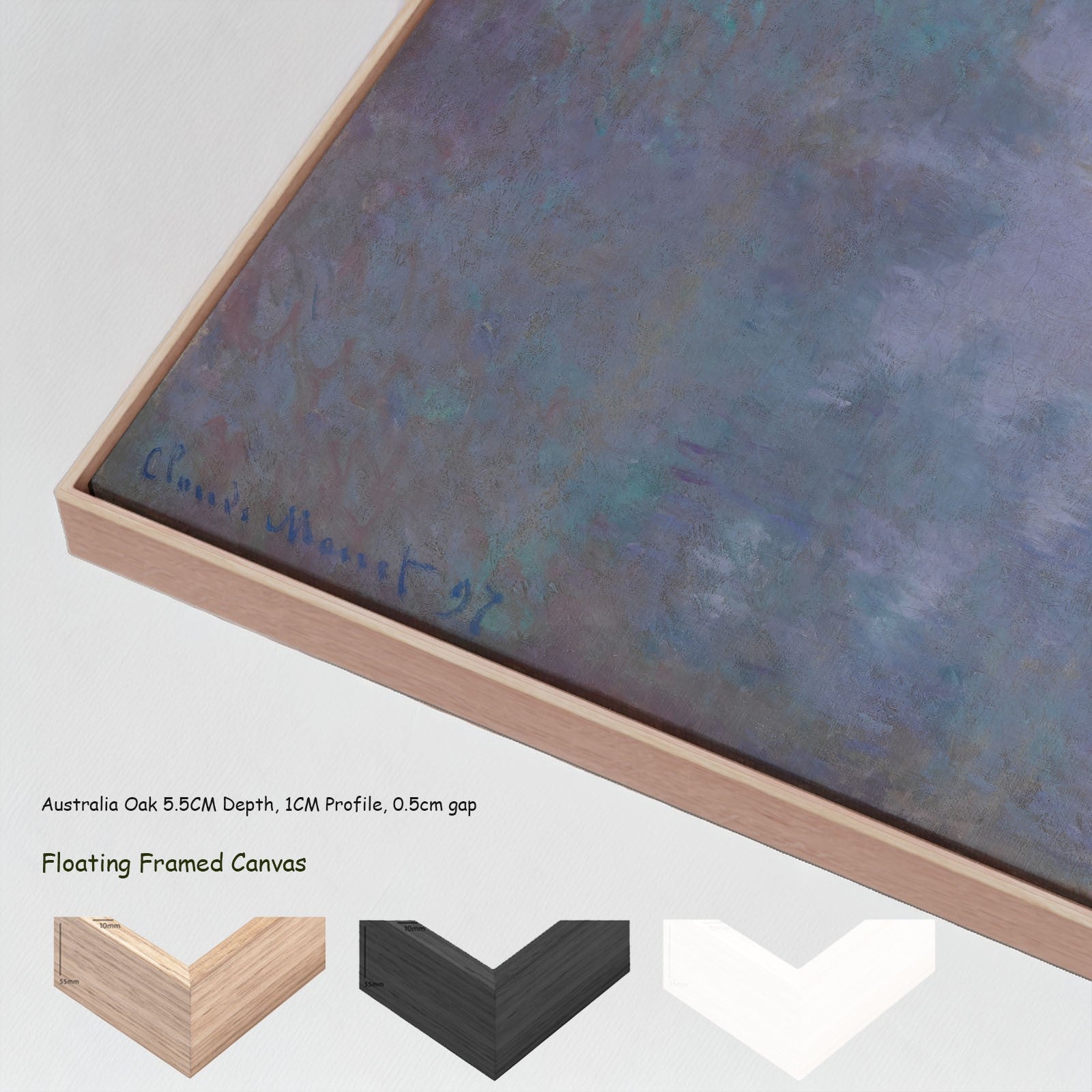 Morning on the Seine canvas wall art with floating frame options