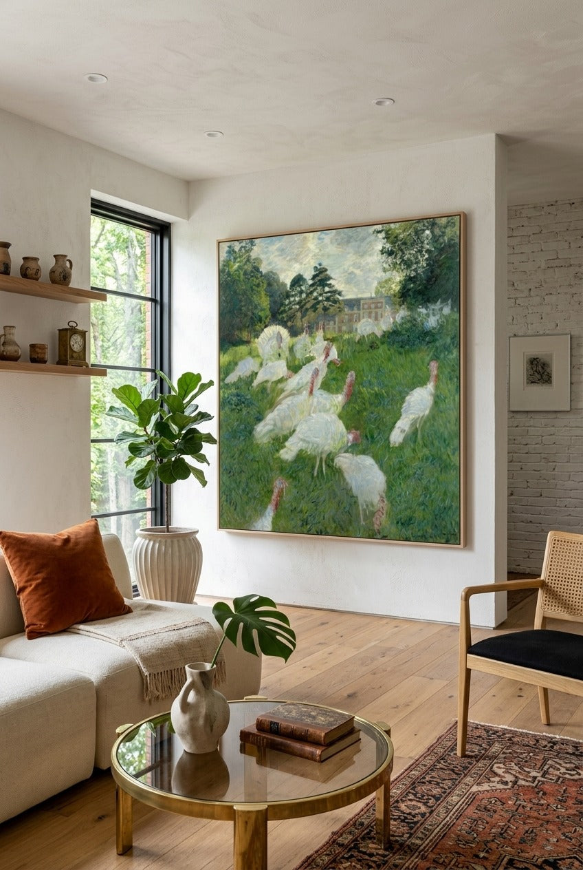 Claude Monet by Claude Monet — large green and white Impressionist canvas art displayed on a wall