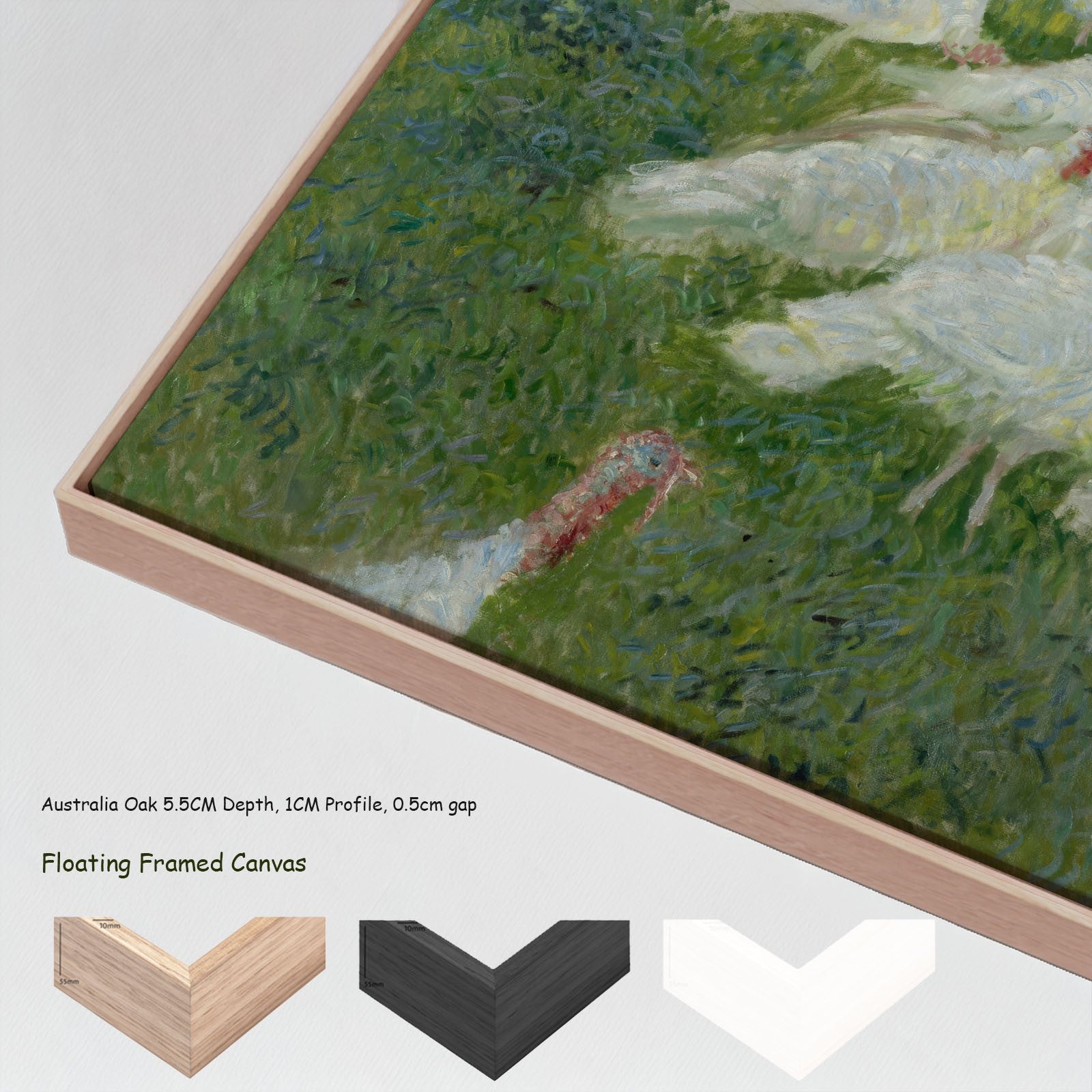 The Turkeys canvas wall art with floating frame options