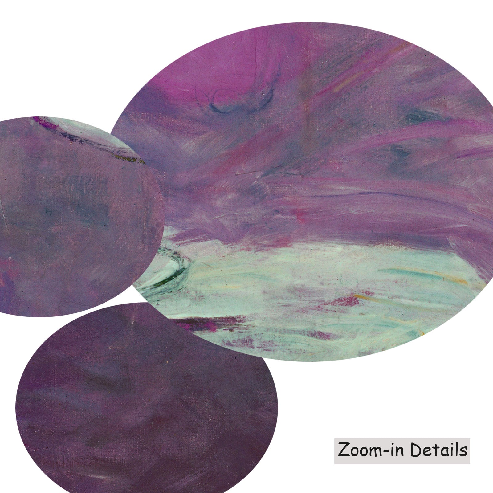 Water Lilies (Nymphéas) canvas — close-up detail of the framed canvas print