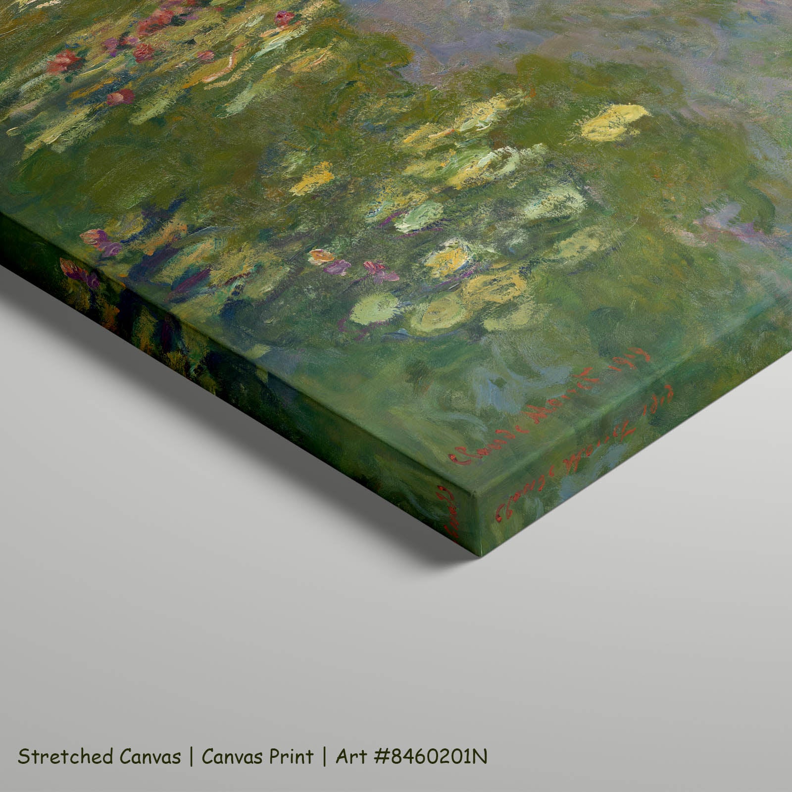 Water Lilies (Wide Panorama) Floral art on stretched canvas