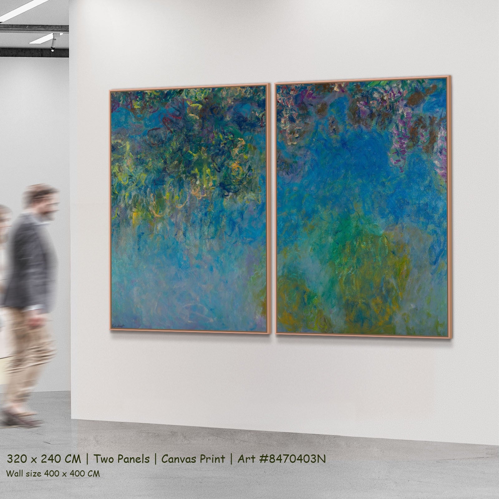 Wisteria Floral two-panel canvas wall art set, 320 × 240 cm