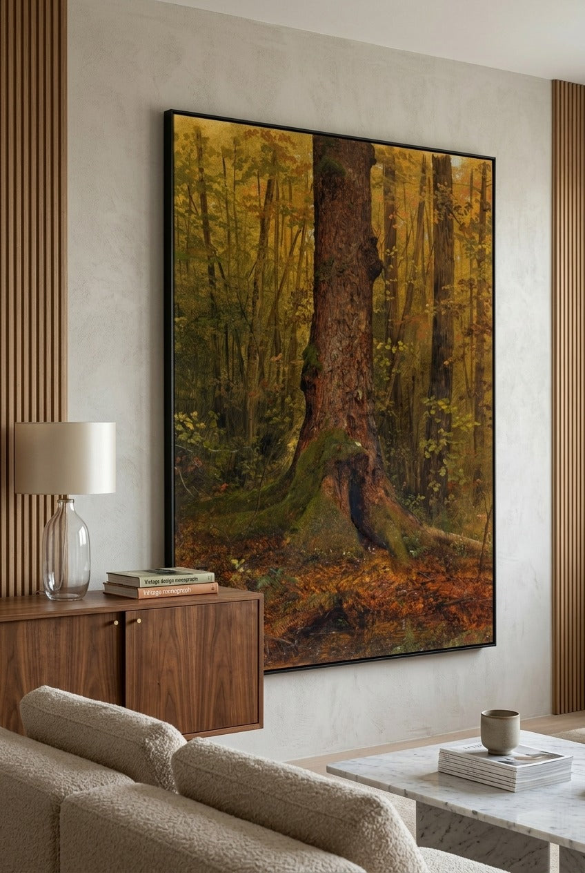 Frederic Edwin Church by Frederic Edwin Church — large brown and green Landscape canvas art displayed on a wall
