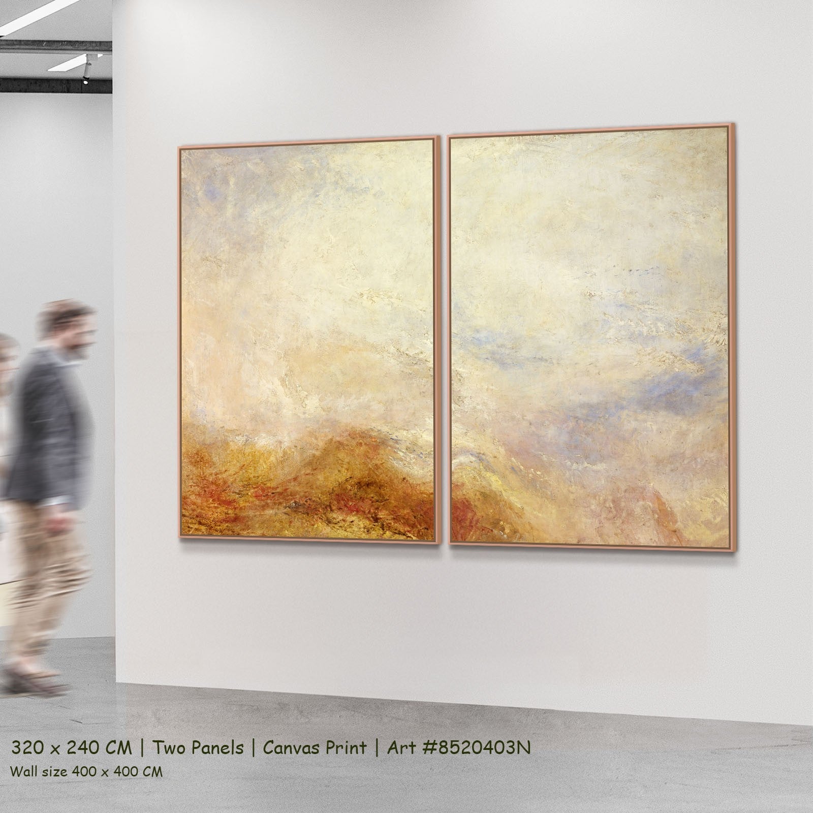 A Mountain Scene, Val d'Aosta Landscape two-panel canvas wall art set, 300 × 220 cm