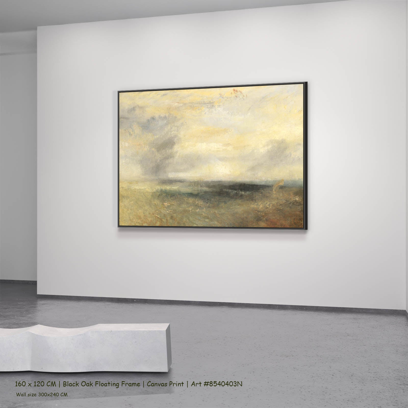 Margate, from the Sea Seascape canvas wall art in a black oak floating frame, 160 × 120 cm