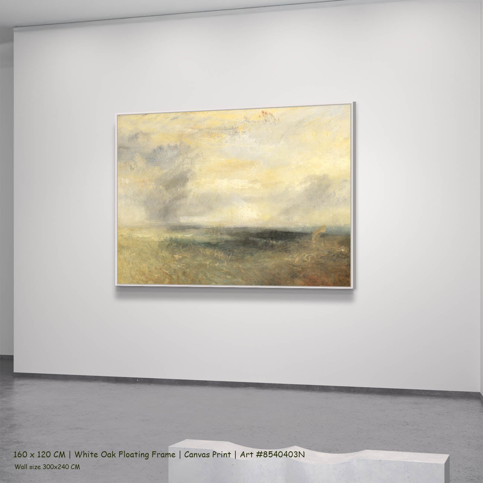 Margate, from the Sea Seascape canvas wall art in a white oak floating frame, 160 × 120 cm