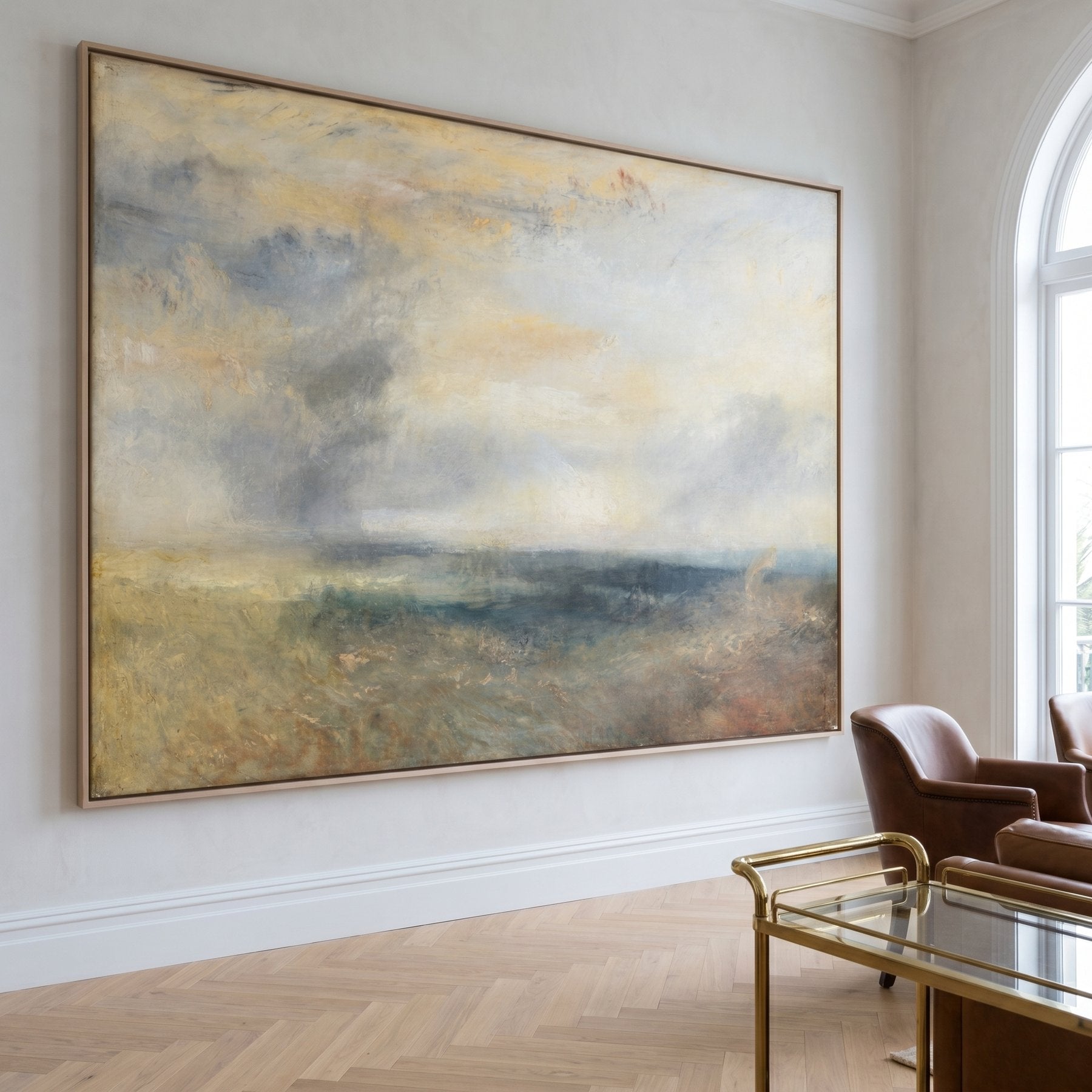 Margate, from the Sea Large Seascape canvas wall art framed and hung on a wall by J.M.W. Turner