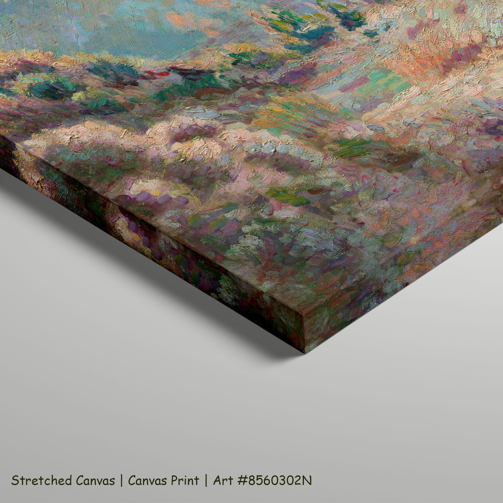 White Frost by Armand Guillaumin as a large stretched yellow and blue Impressionist canvas print