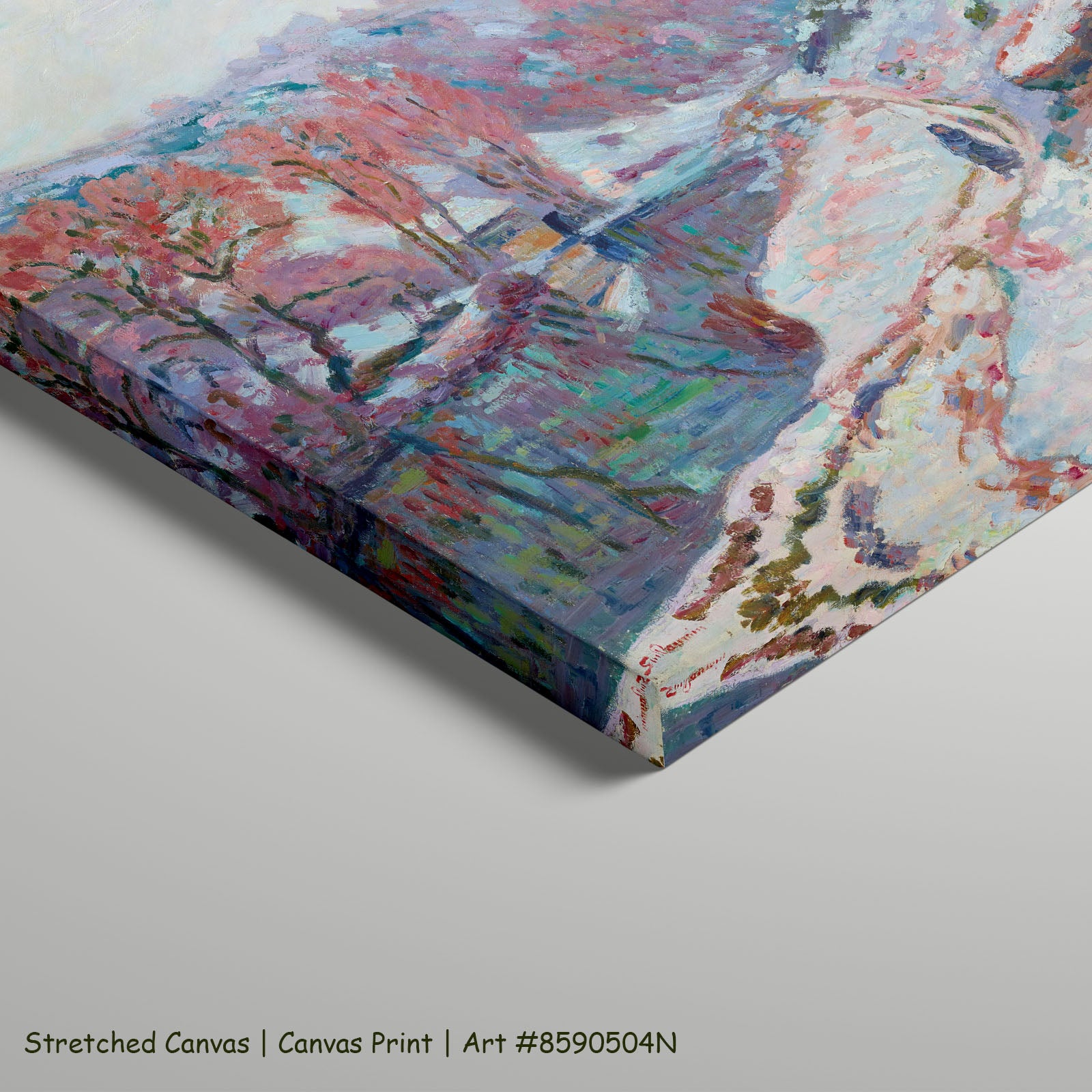 La Vallée de la Sédelle sous by Armand Guillaumin as a large stretched blue and pink Impressionist canvas print