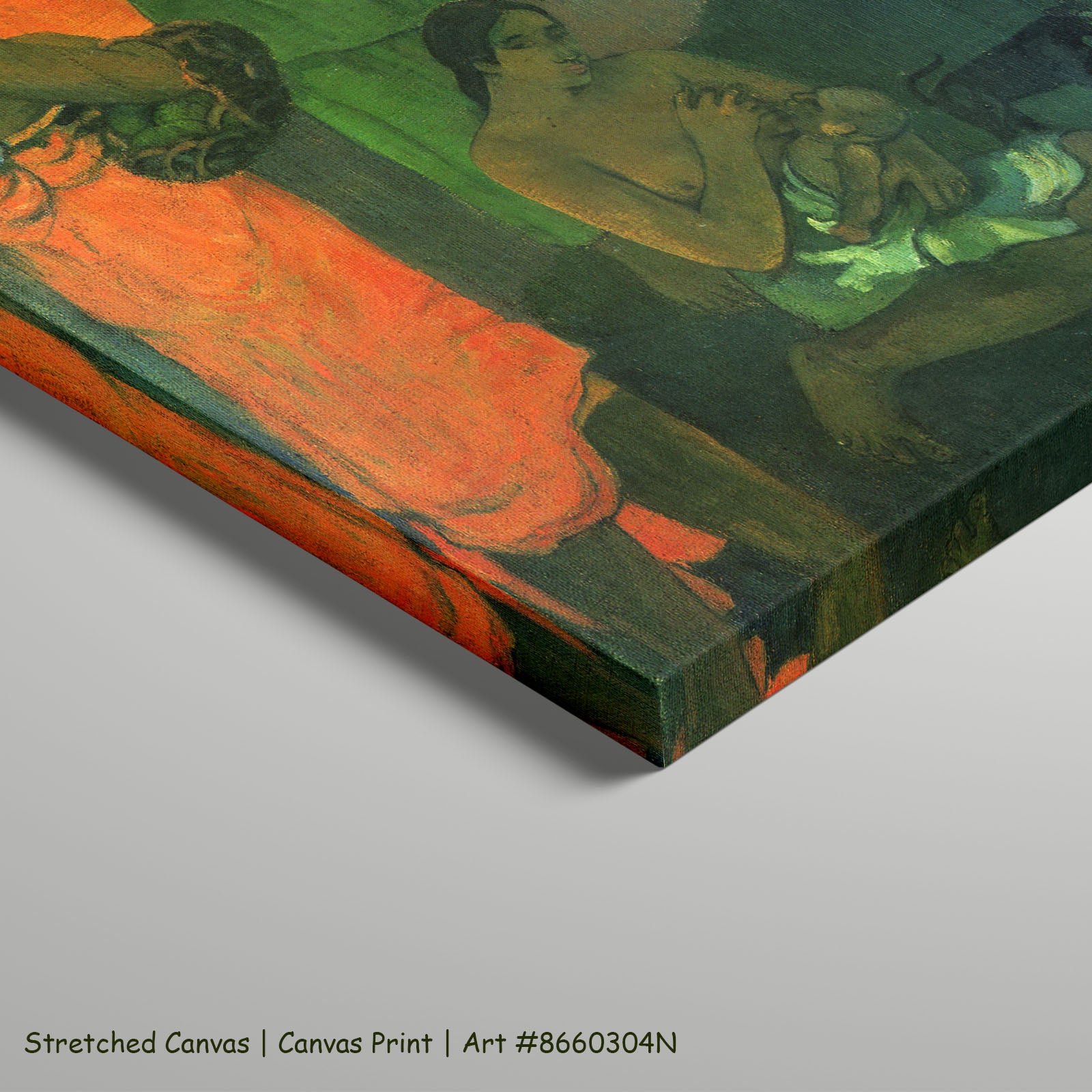 Maternity by Paul Gauguin as a large stretched green and orange Impressionist canvas print