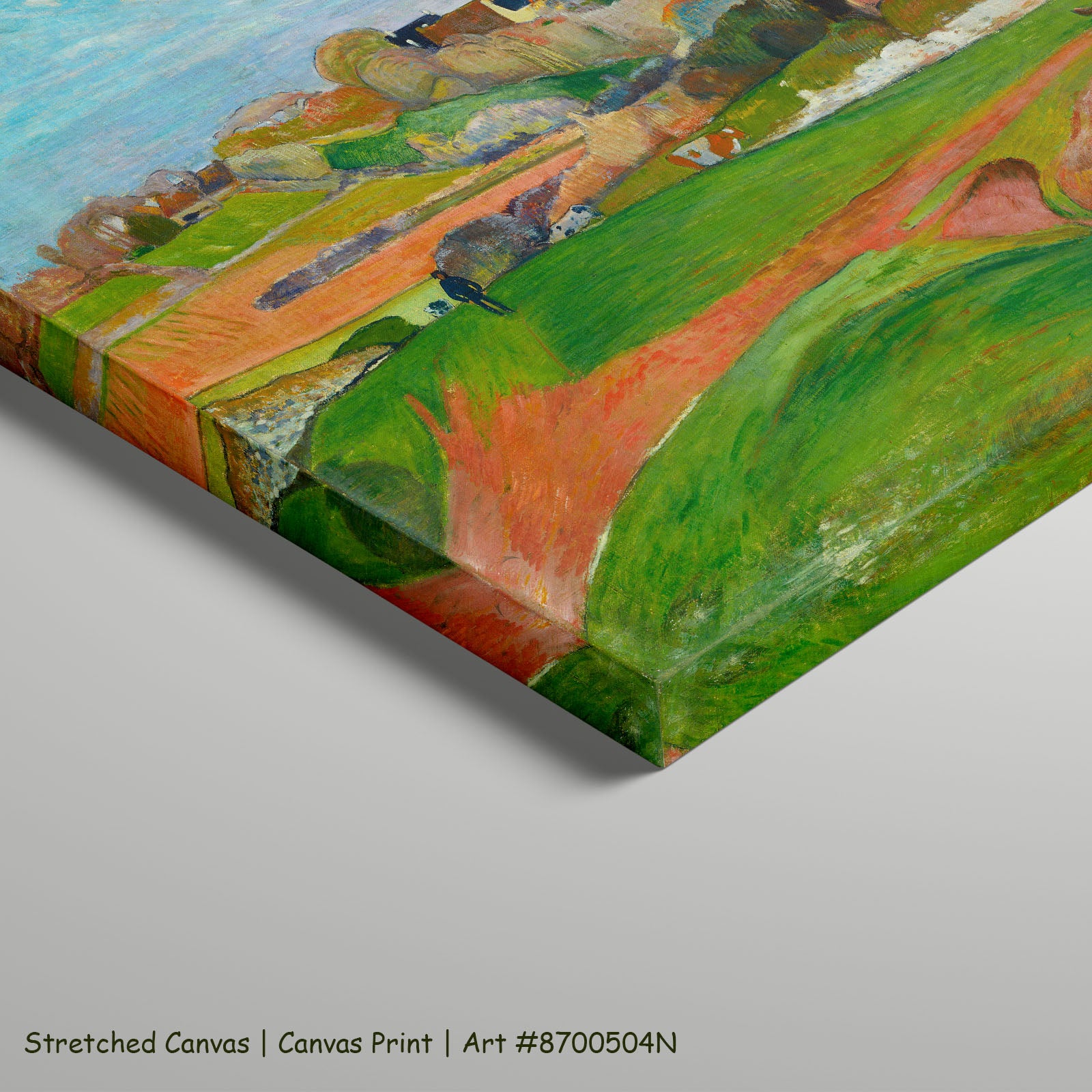 Landscape at Le Pouldu by Paul Gauguin as a large stretched light blue and green Impressionist canvas print