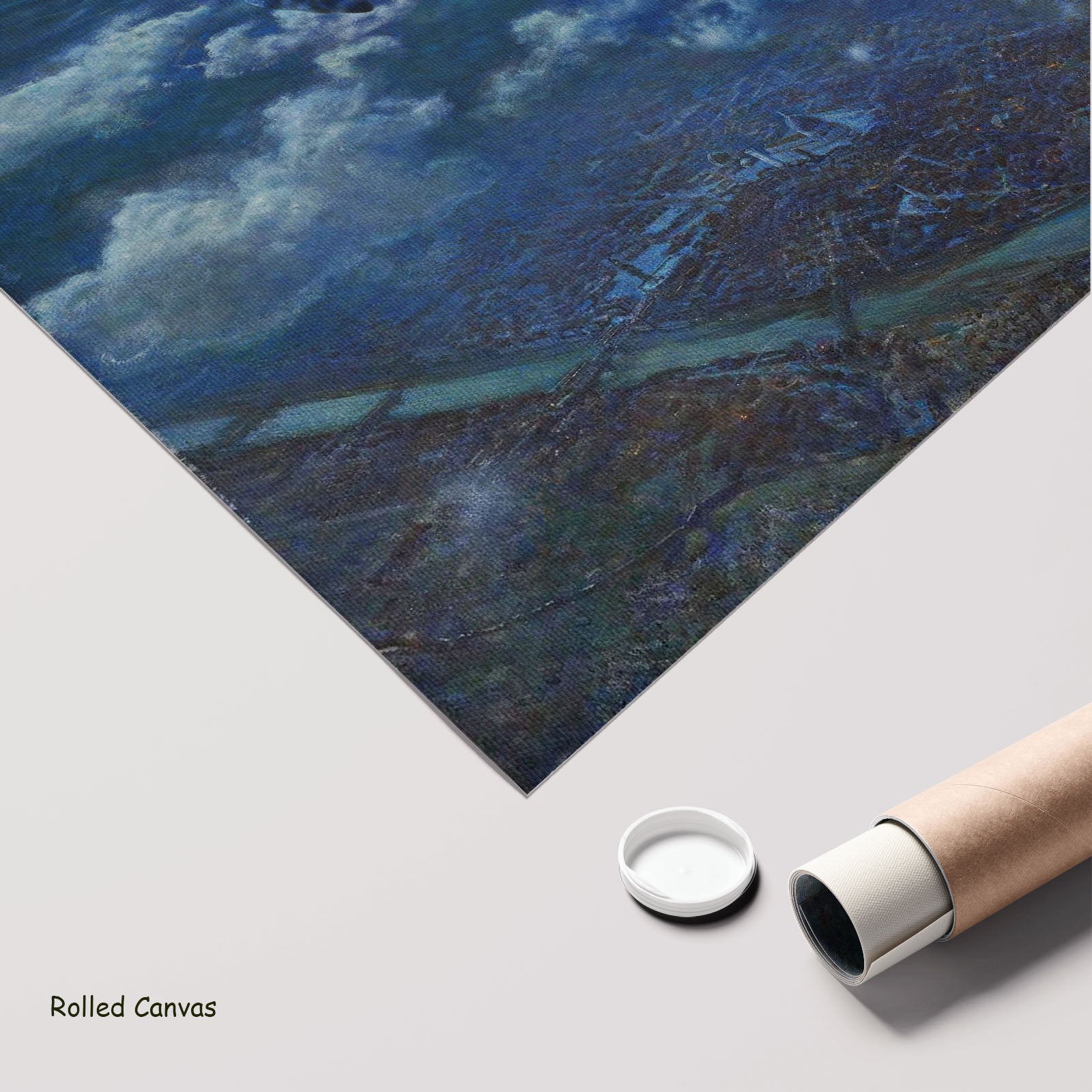 Dream Idyll by Edward Robert Hughes as a large rolled blue and black Symbolist canvas print