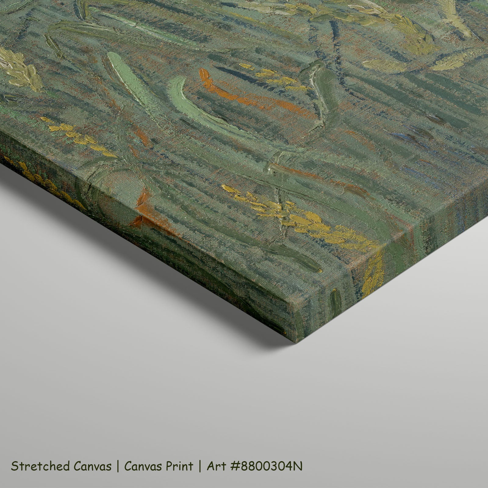 Ears of Wheat by Vincent van Gogh as a large stretched green Impressionist canvas print